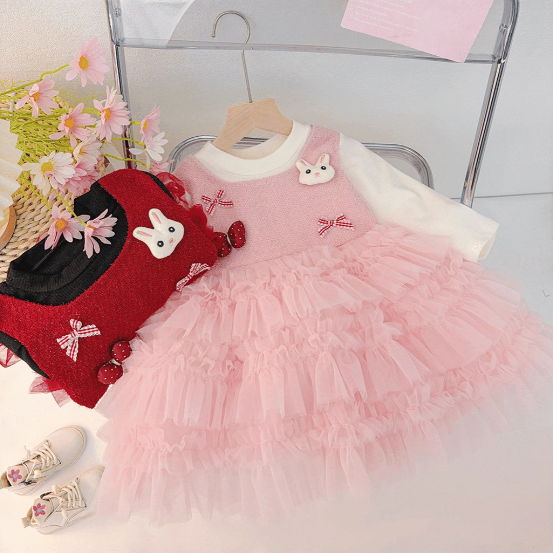 Mesh Cake Dress 2-Piece Baby Set