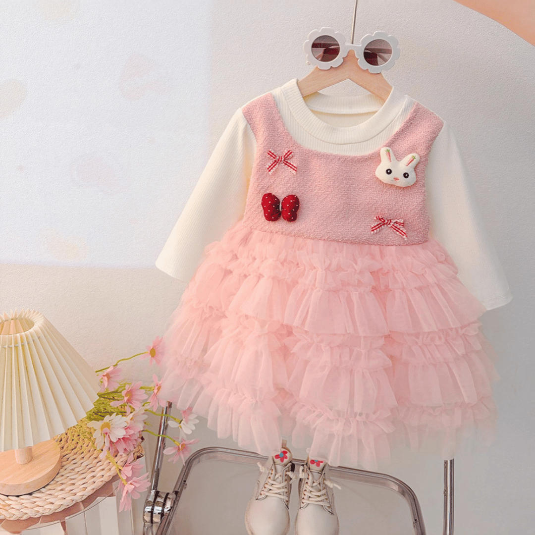 Mesh Cake Dress 2-Piece Baby Set