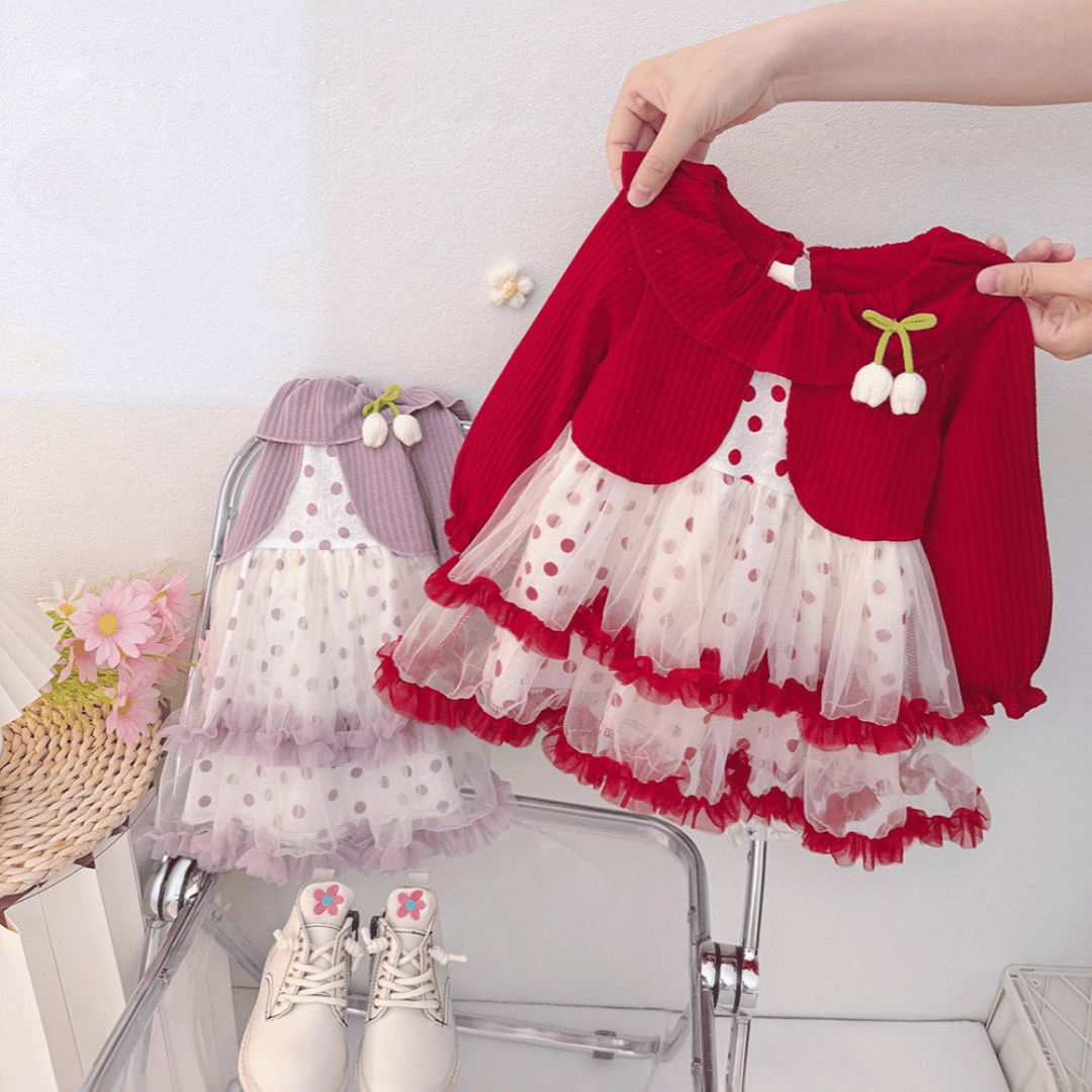 Tulip Polka Dot Tulle Dress Set