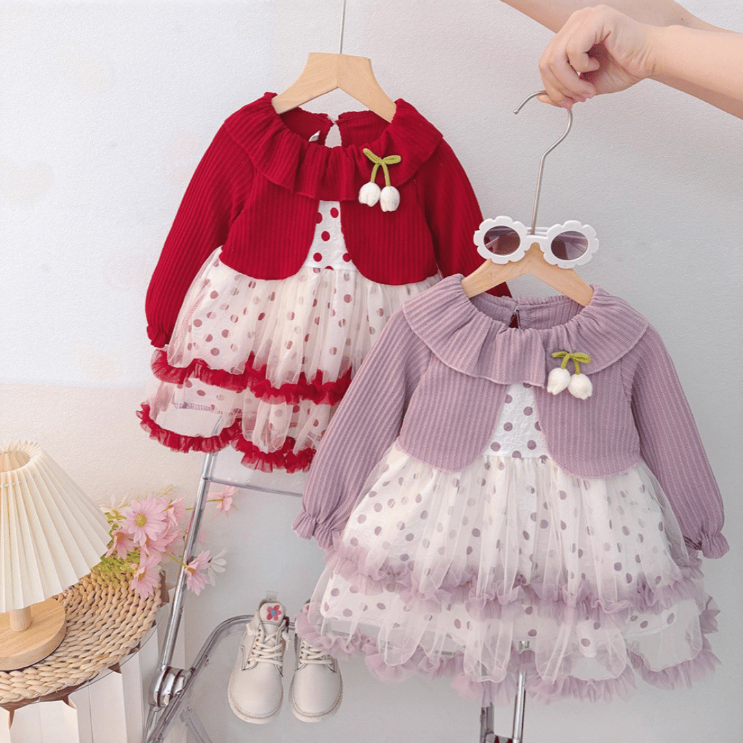 Tulip Polka Dot Tulle Dress Set