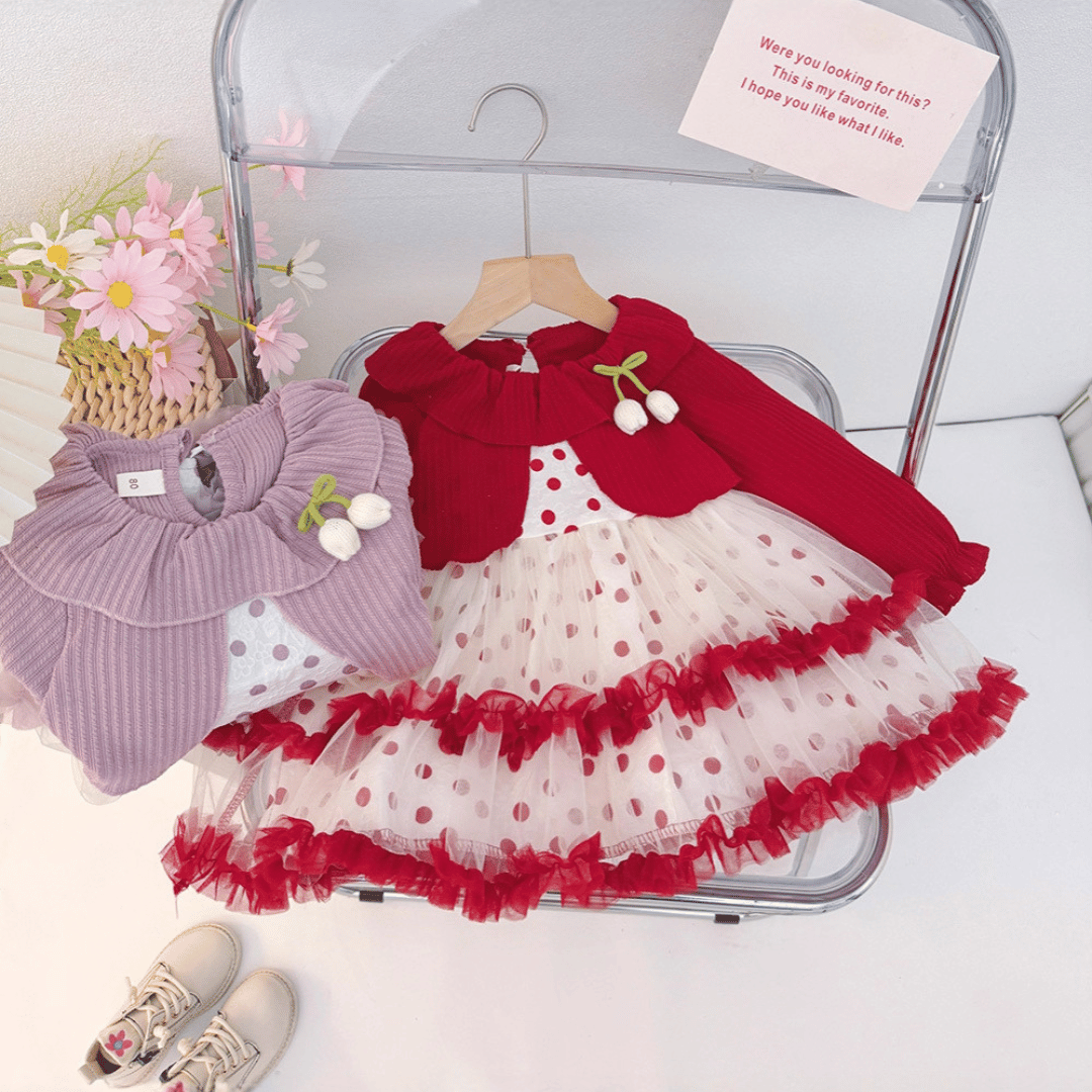 Tulip Polka Dot Tulle Dress Set