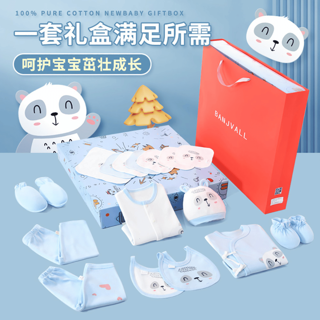 Blessing Bear Newborn Gift Box – Soft Cotton Baby Set