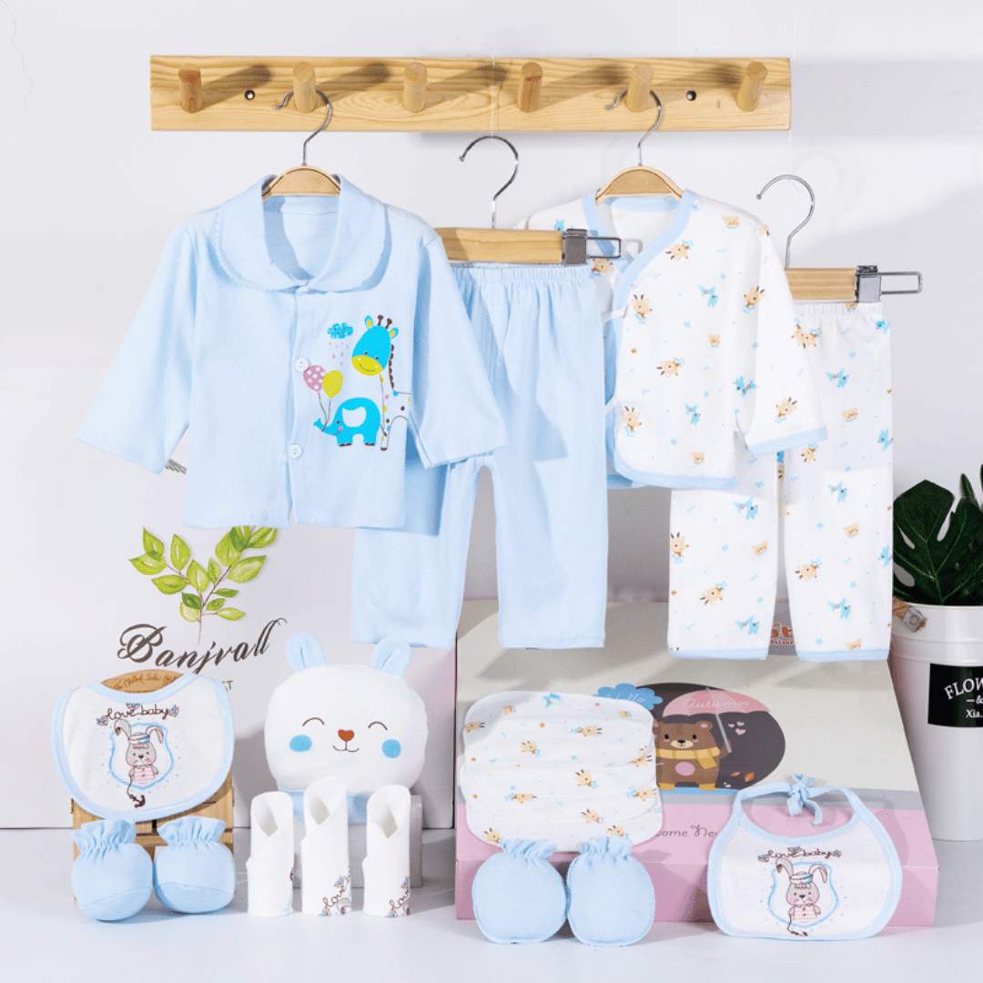 Gray Rabbit Newborn Gift Box – Soft Cotton Baby Set