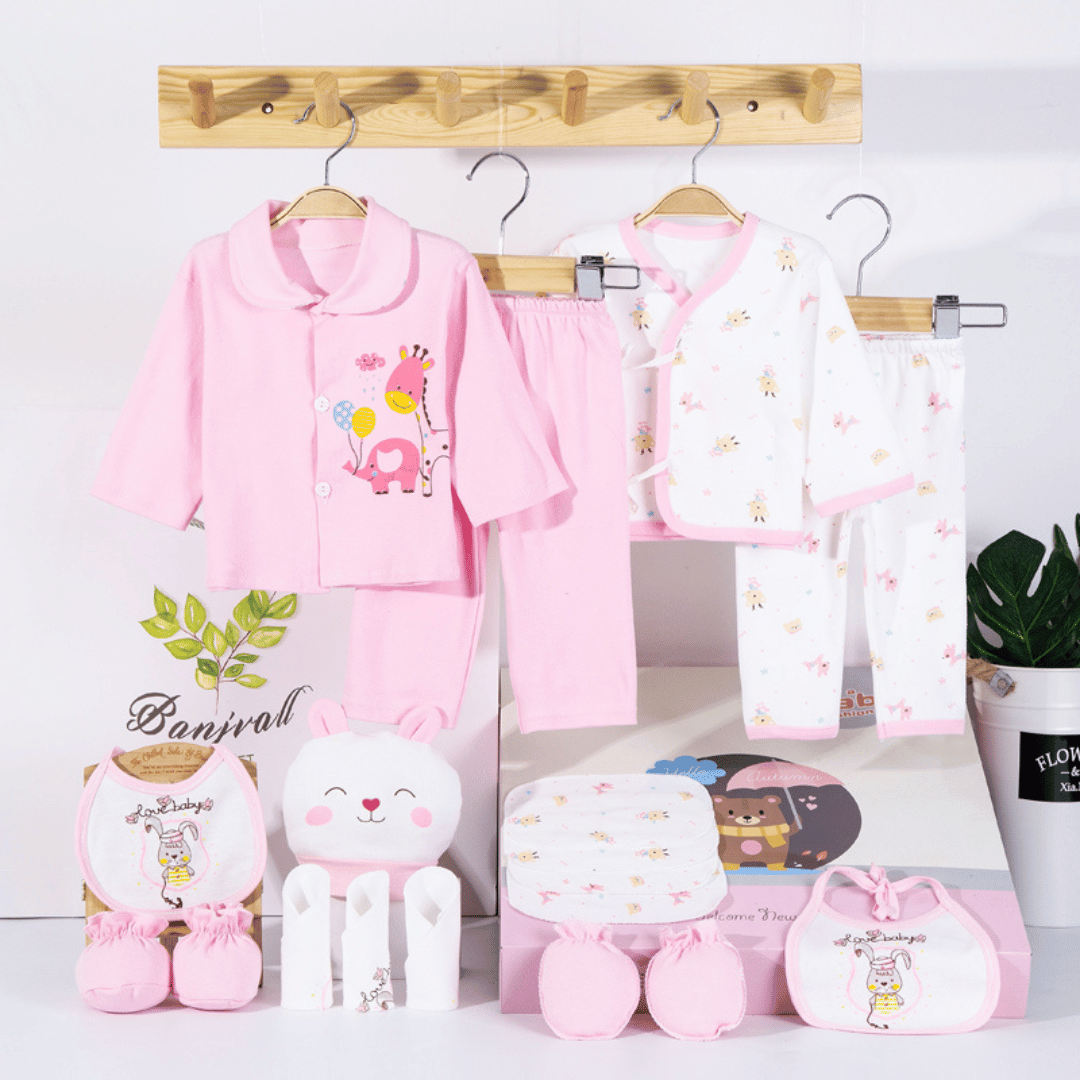 Gray Rabbit Newborn Gift Box – Soft Cotton Baby Set