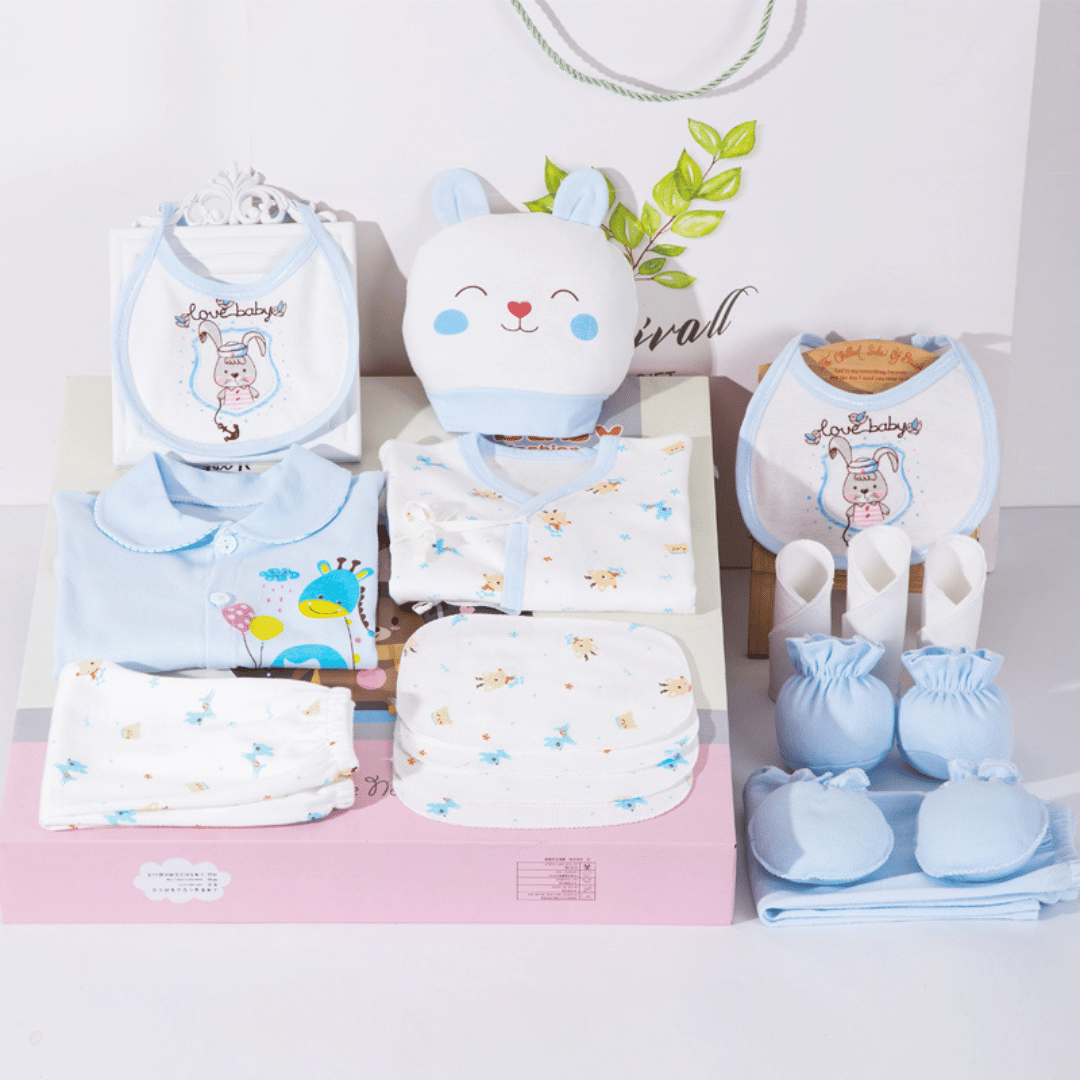 Gray Rabbit Newborn Gift Box – Soft Cotton Baby Set