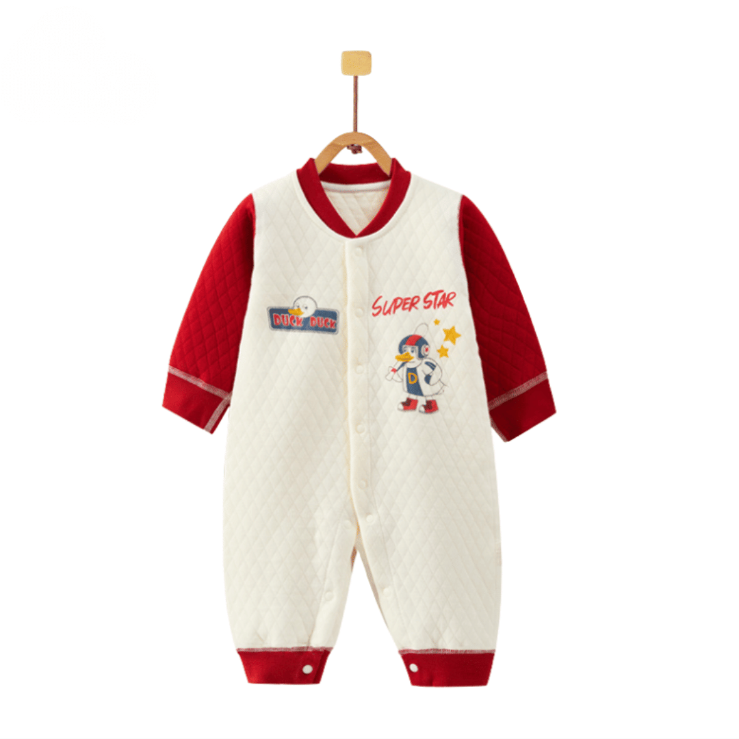 Cute Duck Quilted Cotton Romper