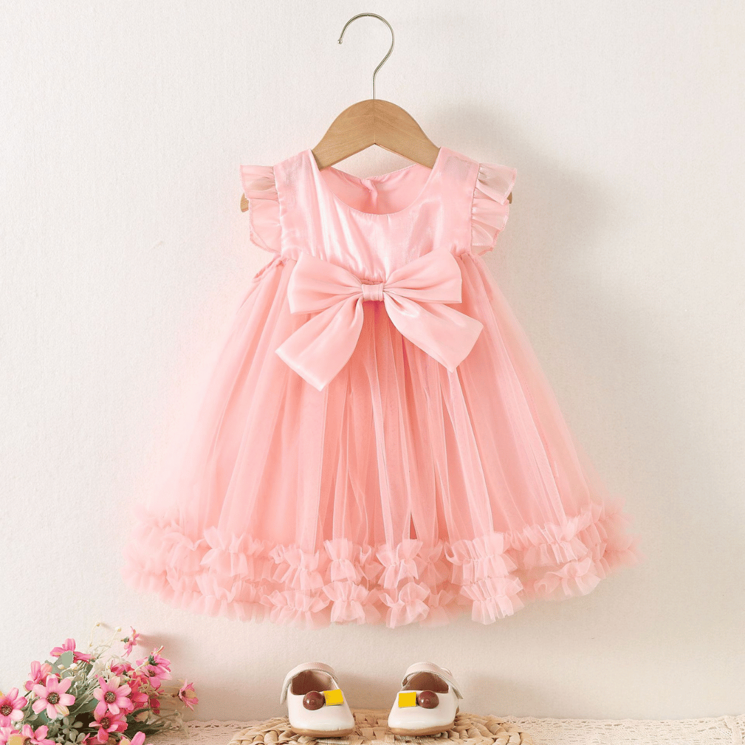 Luxury Flutter Sleeve Party Dress