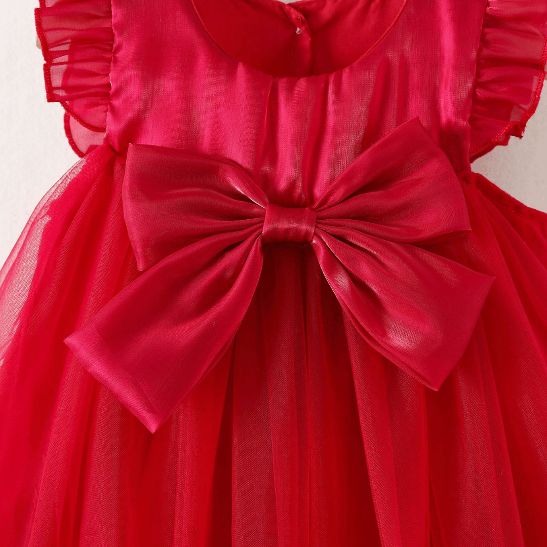 Luxury Flutter Sleeve Party Dress