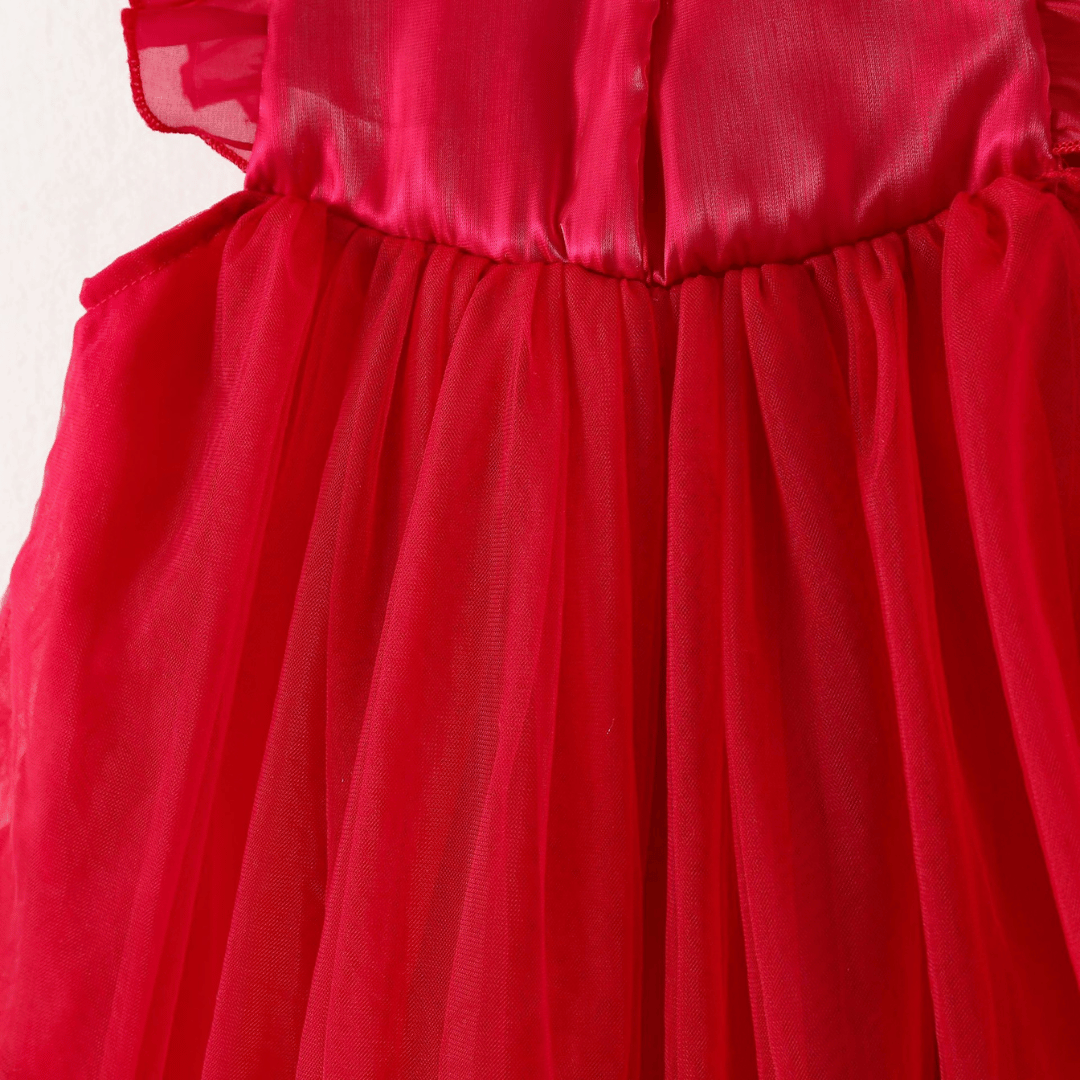 Luxury Flutter Sleeve Party Dress