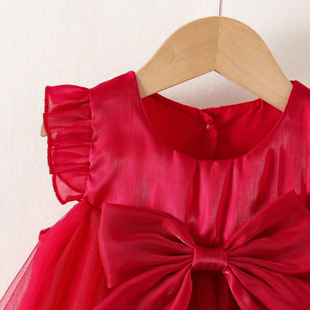 Luxury Flutter Sleeve Party Dress