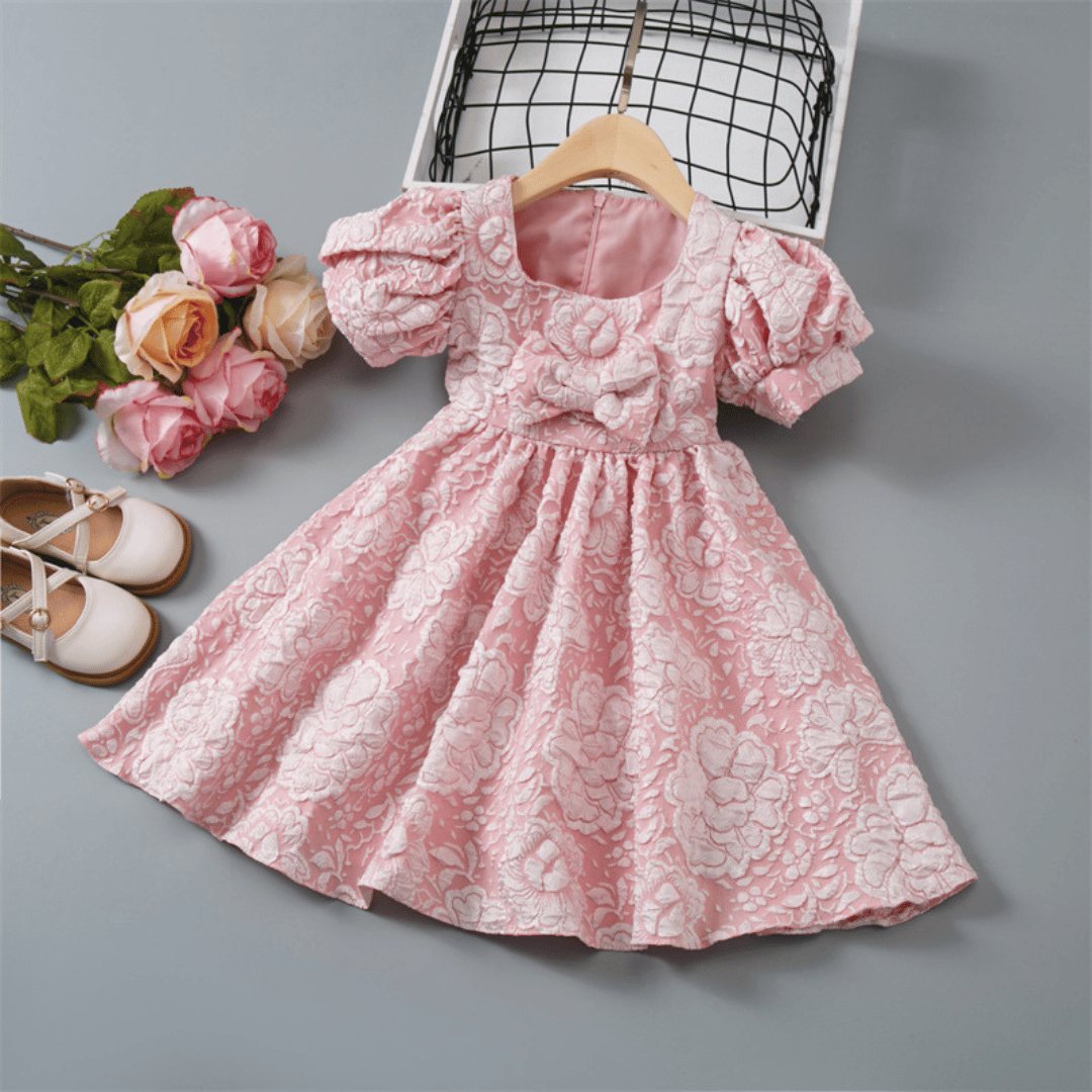 Embossed Floral Princess Dress