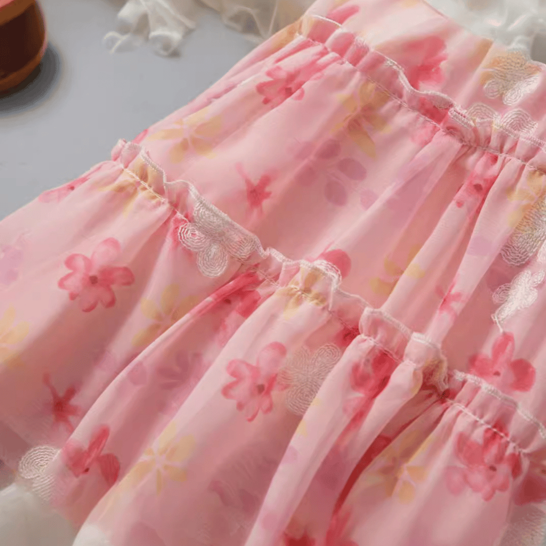 Pink Floral Party Dress