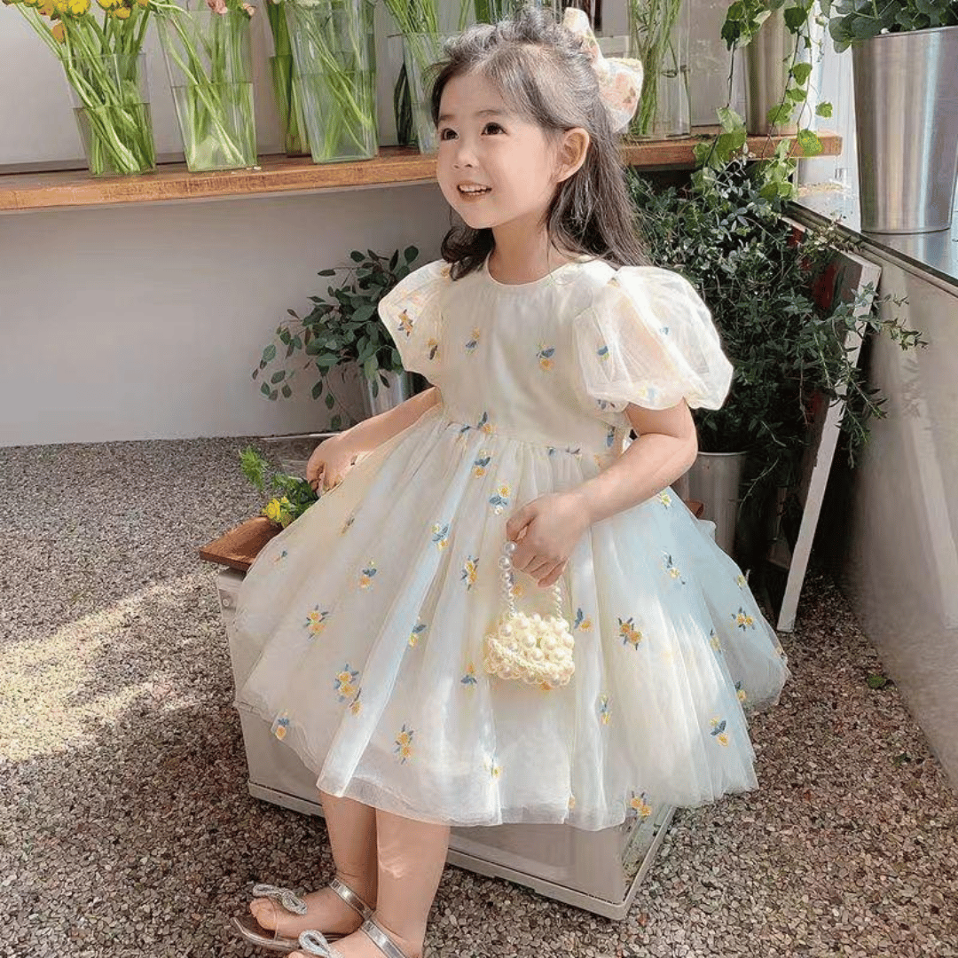 Daisy Embroidered Tulle Baby Princess Dress