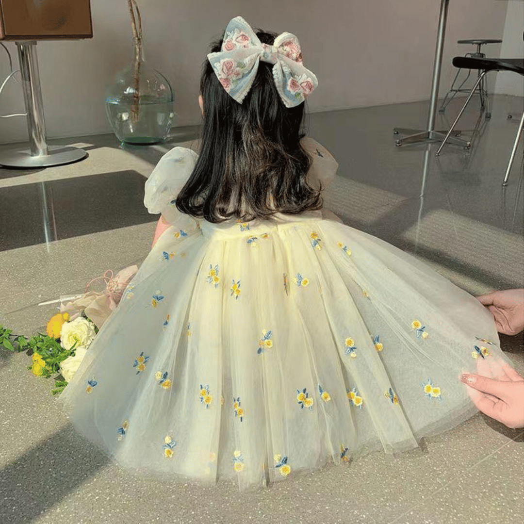 Daisy Embroidered Tulle Baby Princess Dress