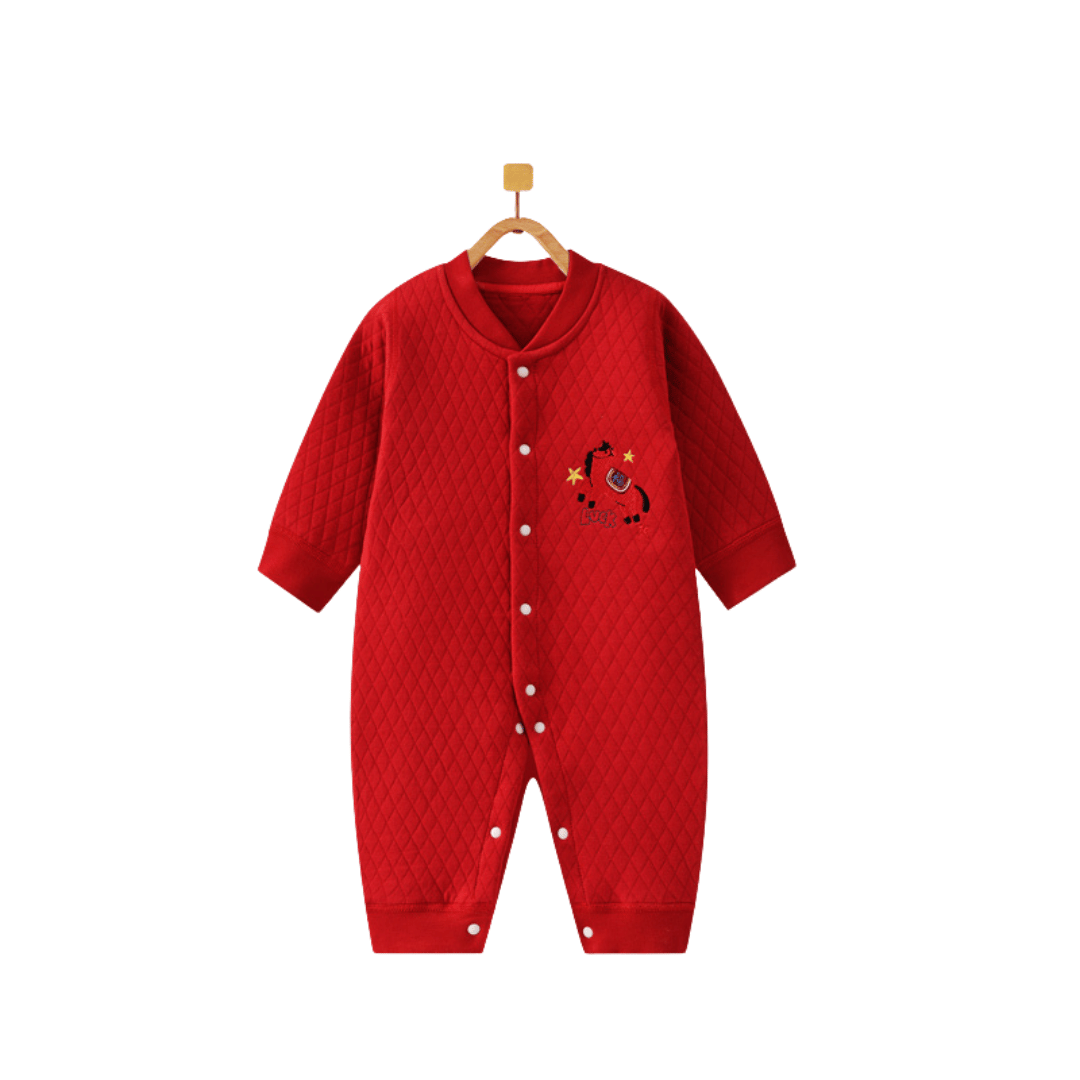 Luxury Good Luck | Pure Cotton Quilted Newborn Romper