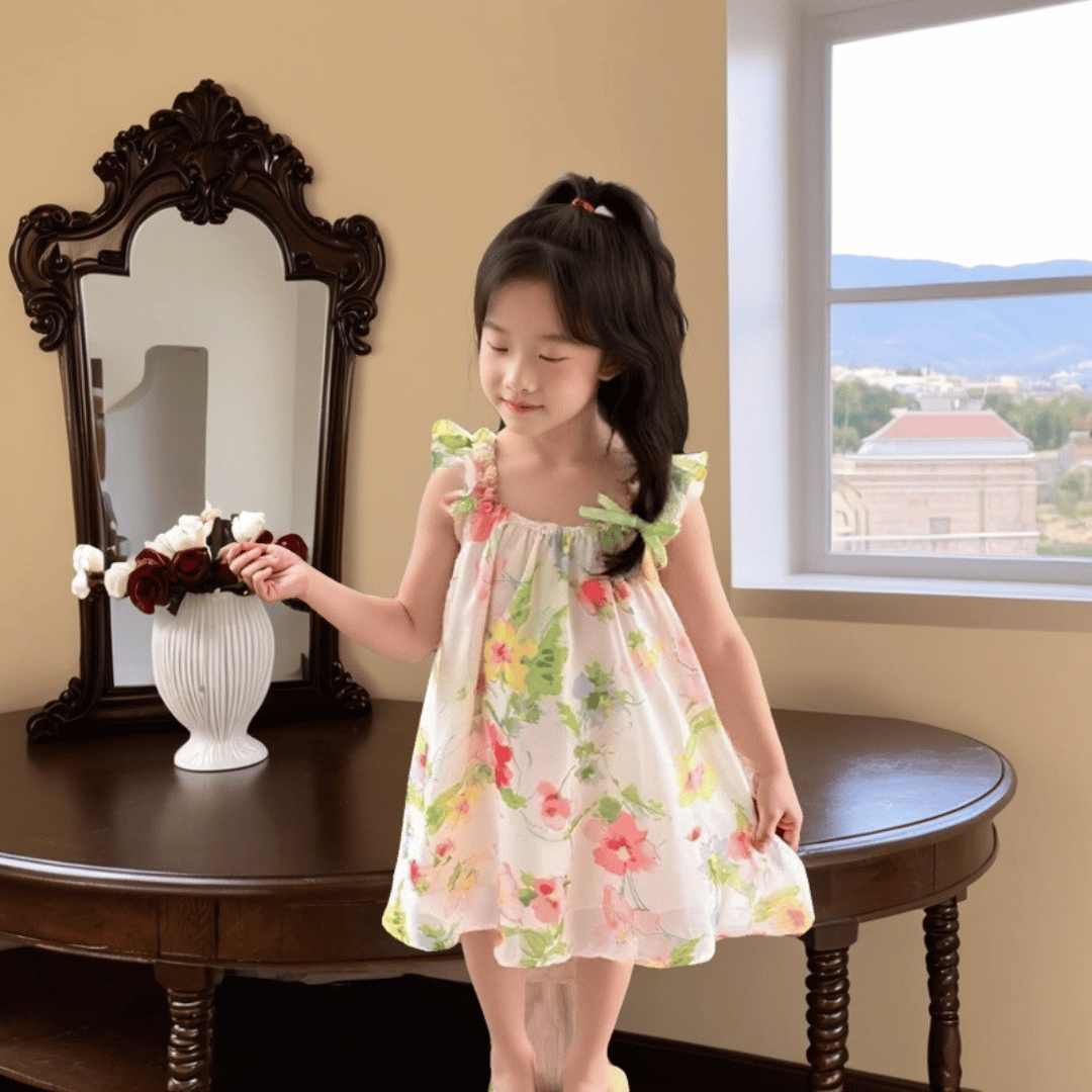 Elegant Floral Chiffon Baby Dress