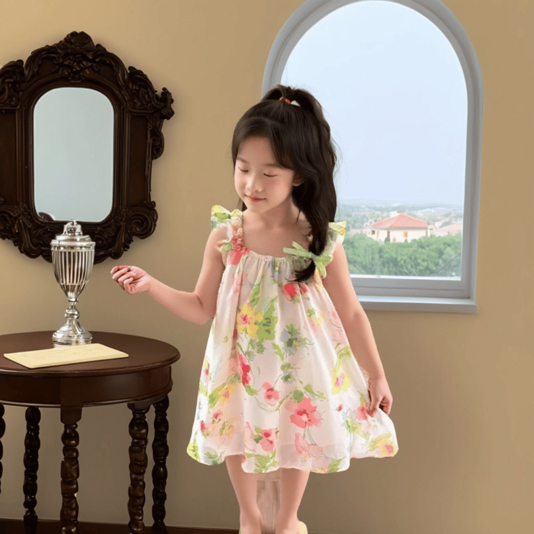 Elegant Floral Chiffon Baby Dress