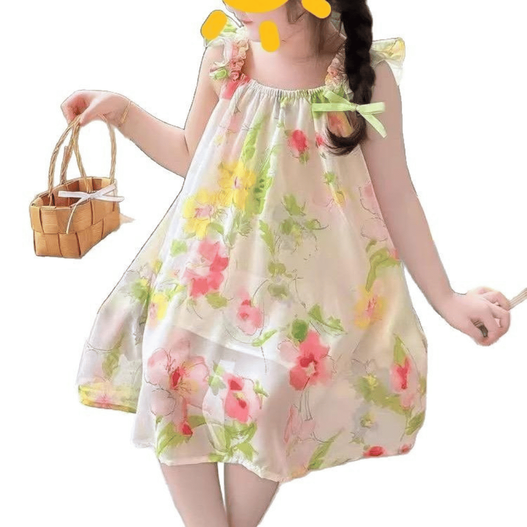 Elegant Floral Chiffon Baby Dress