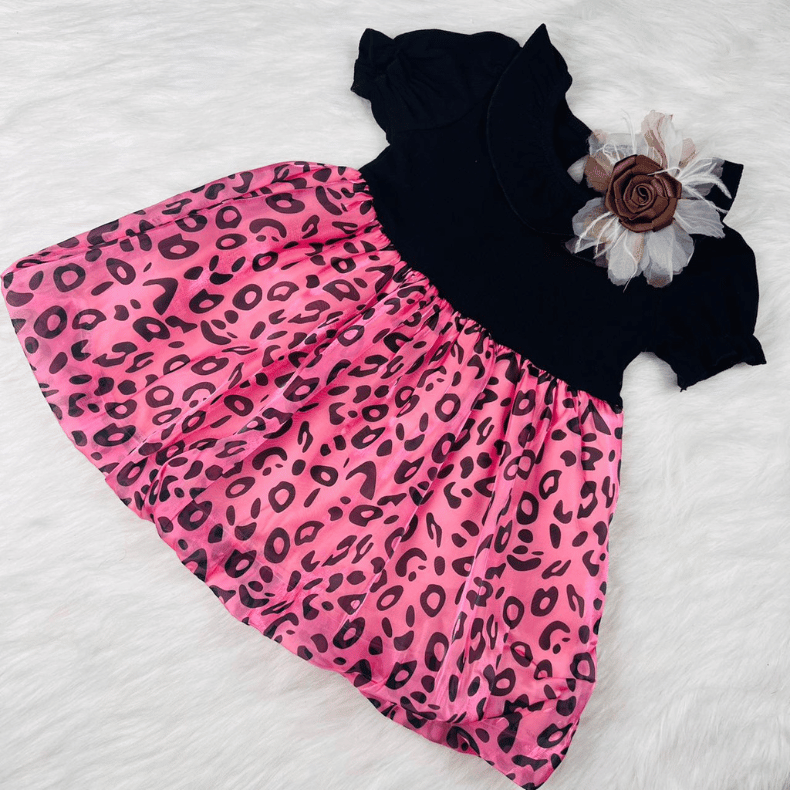 Leopard Flower Princess Dress