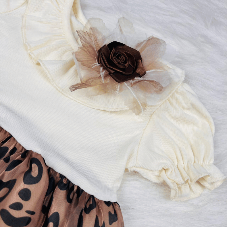 Leopard Flower Princess Dress