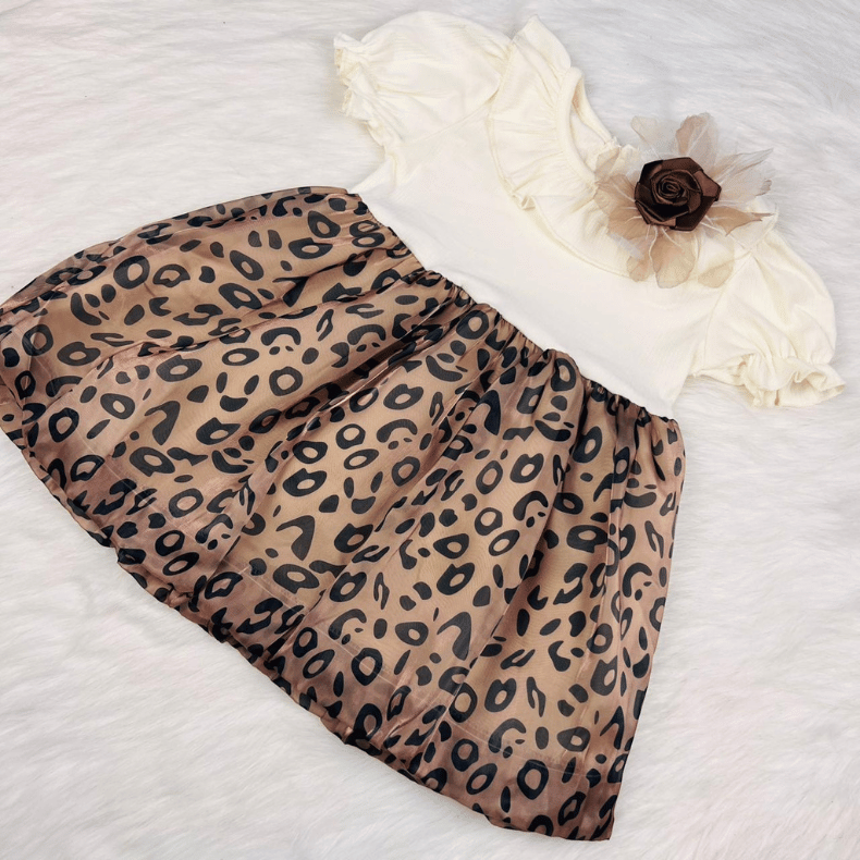 Leopard Flower Princess Dress