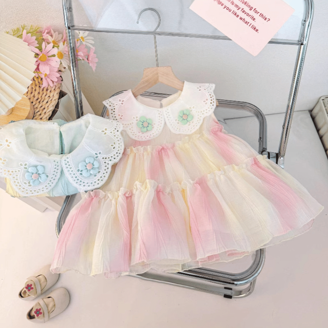 Rainbow Layered Tulle Baby Party Dress