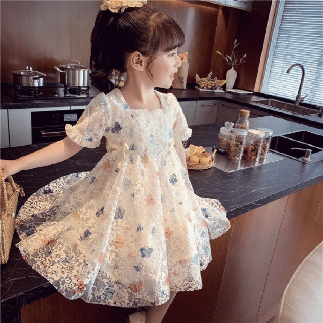 Pastel Butterfly Lace Princess Dress