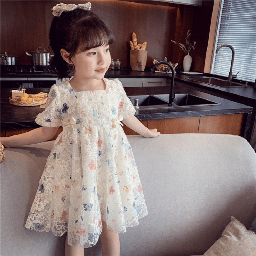 Pastel Butterfly Lace Princess Dress