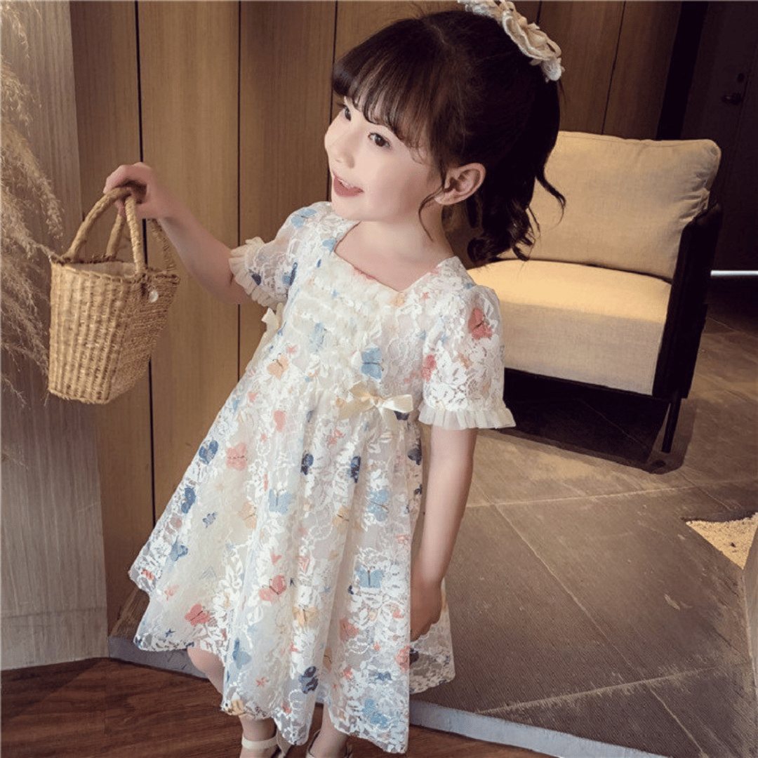 Pastel Butterfly Lace Princess Dress