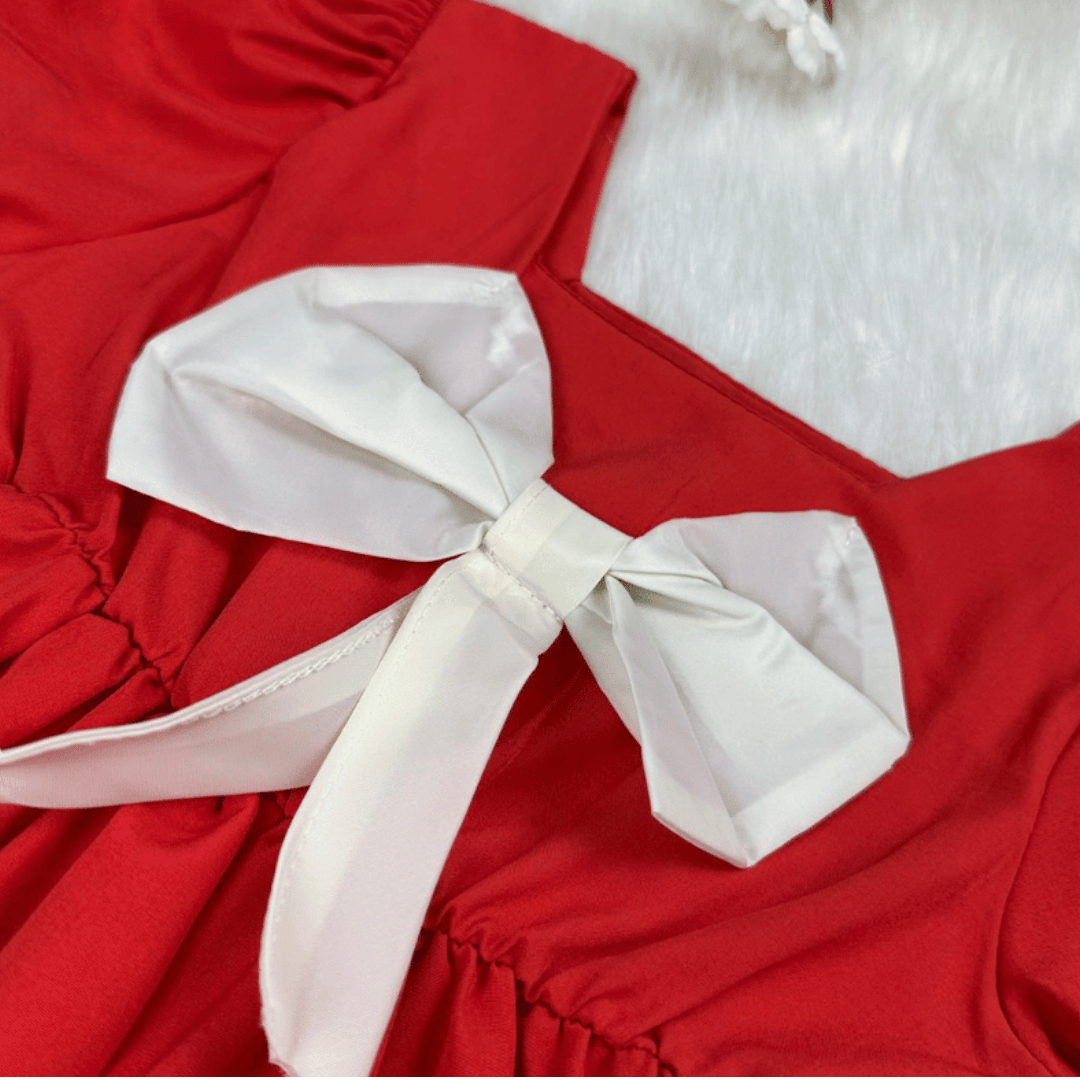 Polka Dot Puff Party Dress