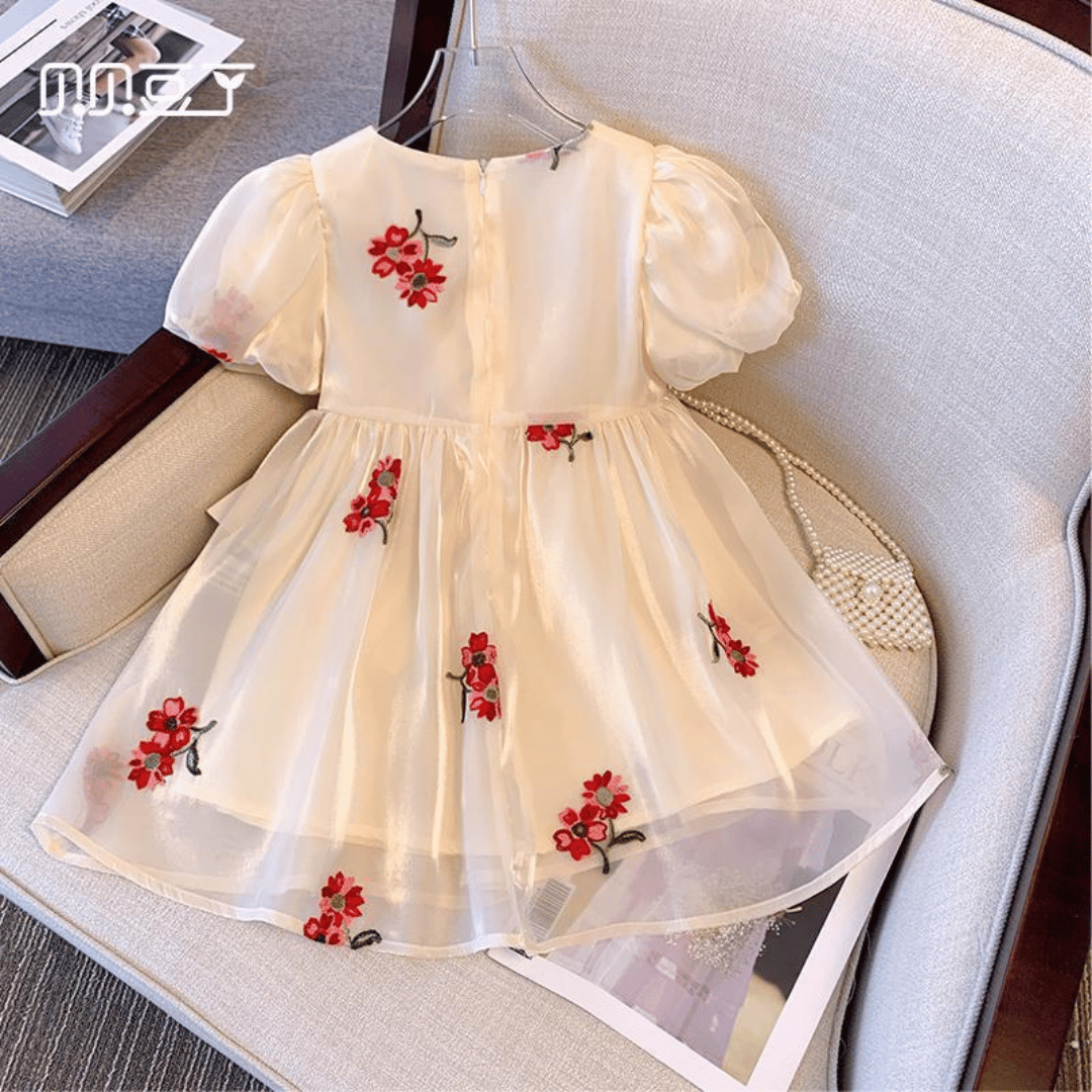 Luxury Floral Embroidered Princess Dress