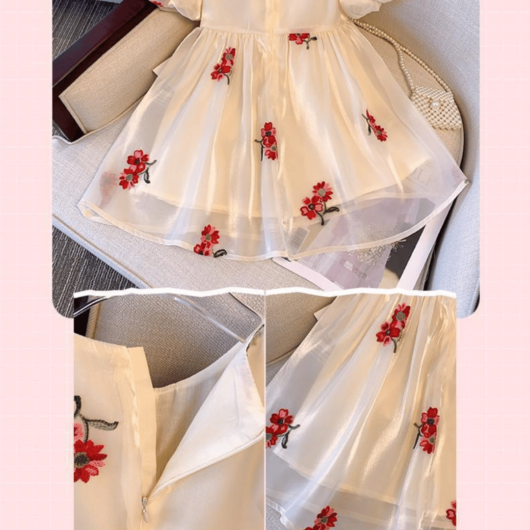 Luxury Floral Embroidered Princess Dress