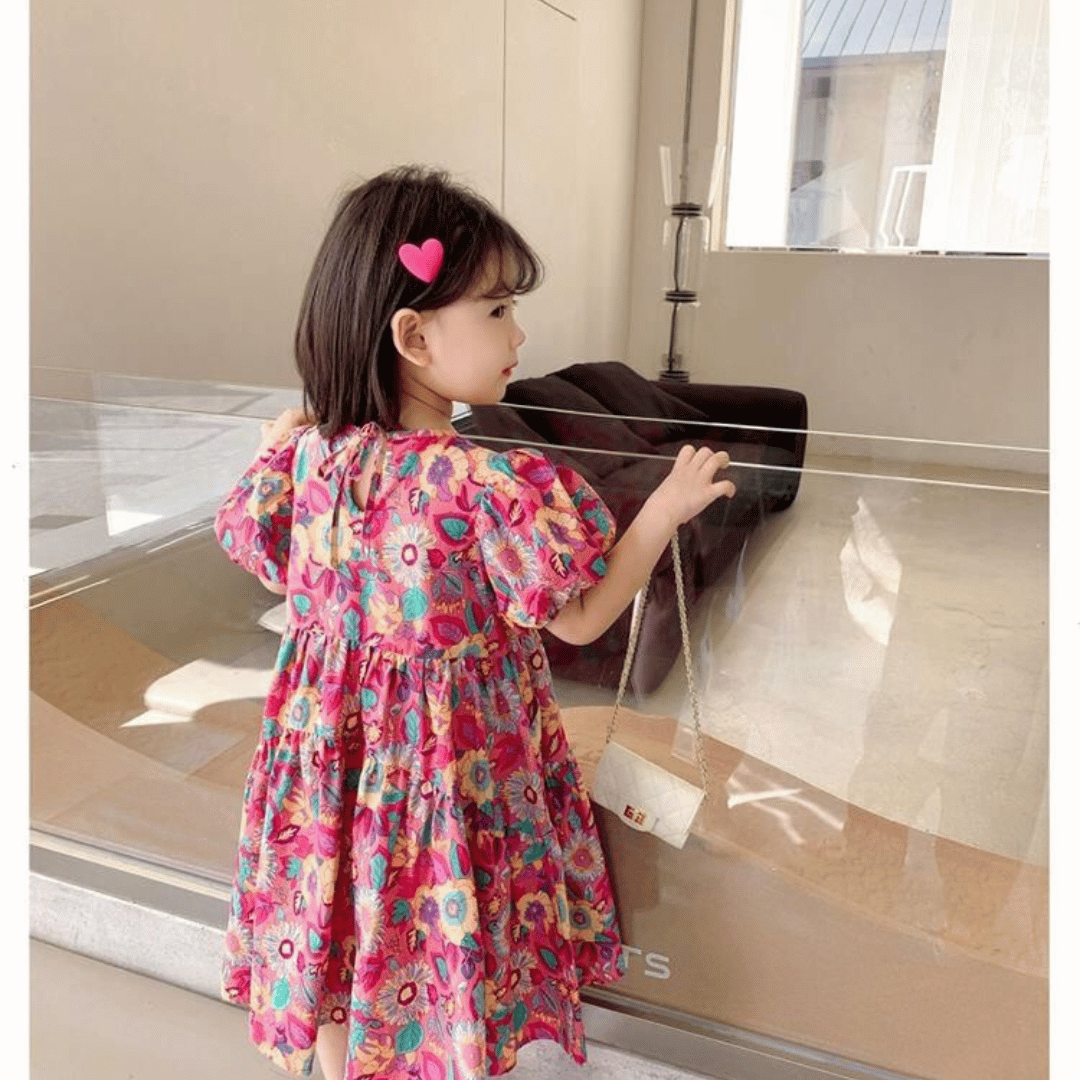 Rose Pink Floral Princess Dress