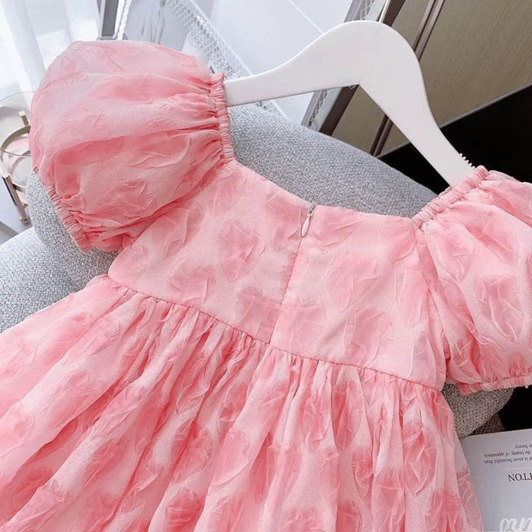 Blush Pink Bow Princess Baby Dress
