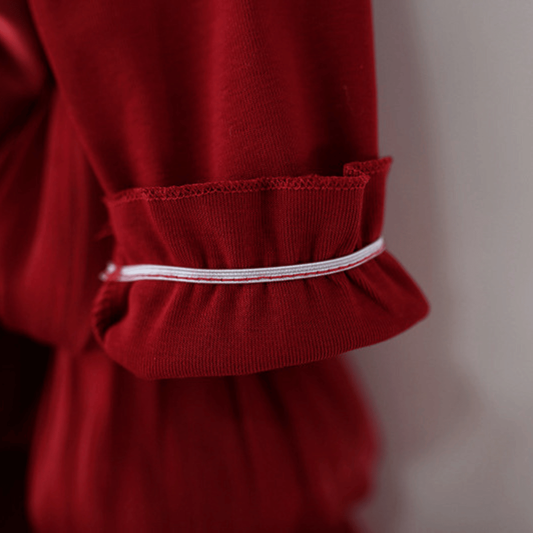 Long Sleeve Luxury Layered Tulle Bow Princess Dress