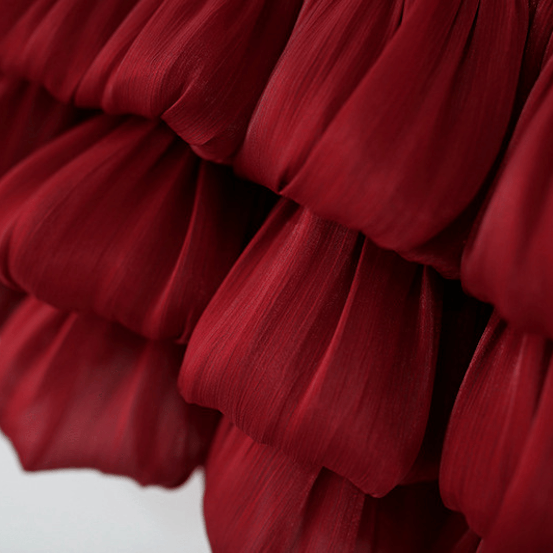 Long Sleeve Luxury Layered Tulle Bow Princess Dress