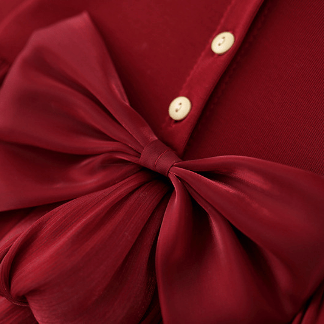 Long Sleeve Luxury Layered Tulle Bow Princess Dress