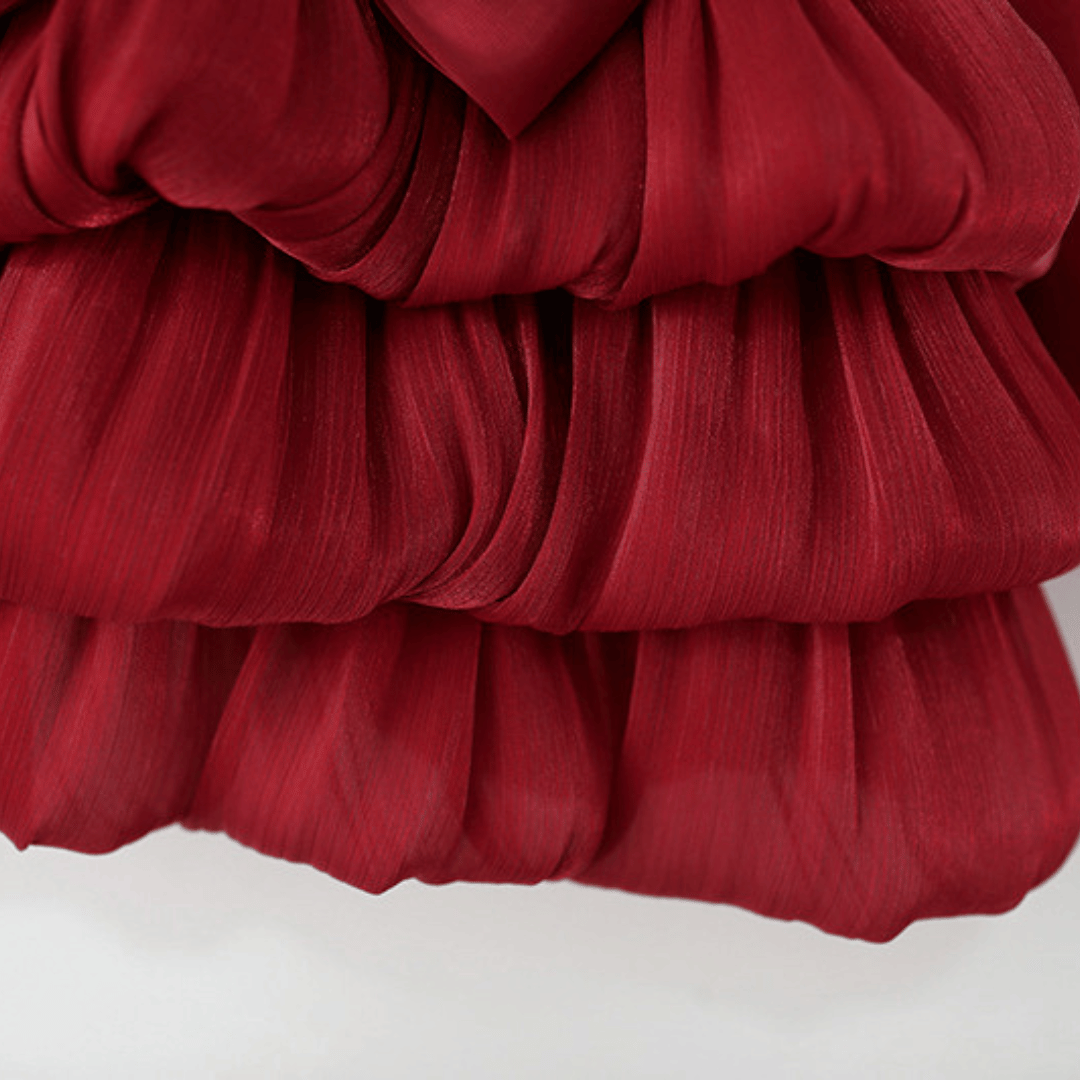 Short Sleeve Luxury Layered Tulle Bow Princess Dress