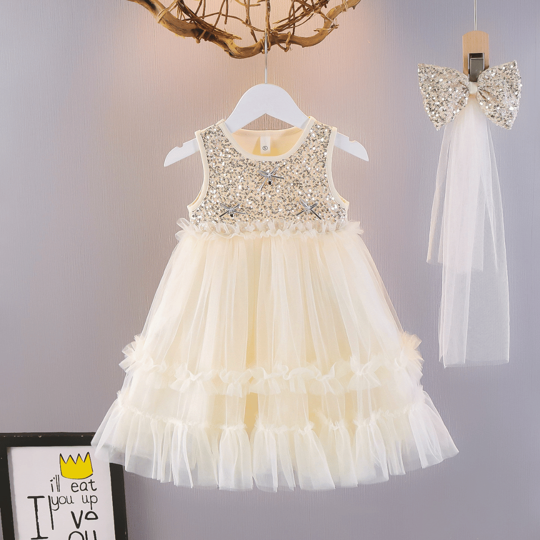 Golden Petal Princess Dress