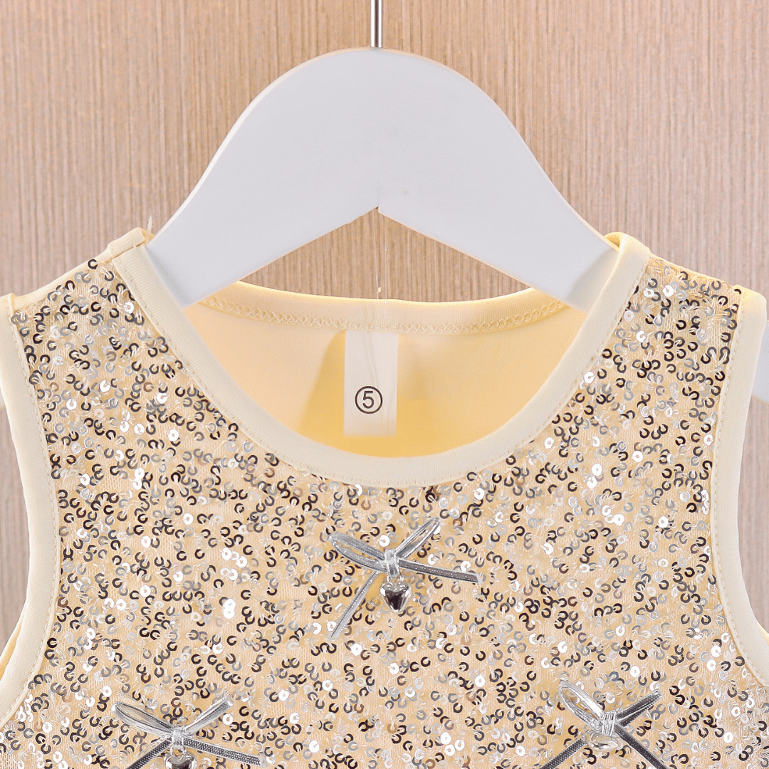 Golden Petal Princess Dress