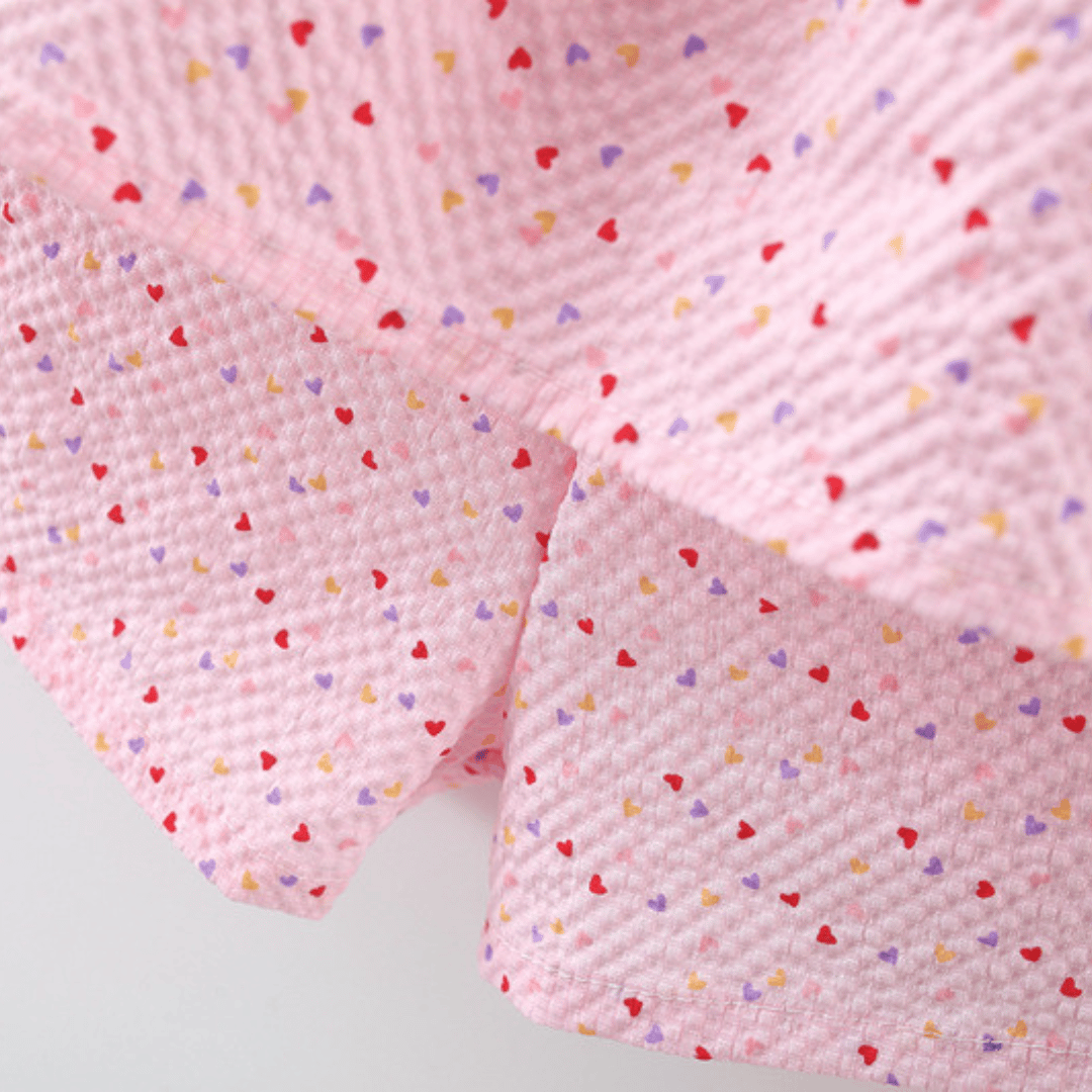 Baby Girl Heart Print Halter Top & Shorts Set