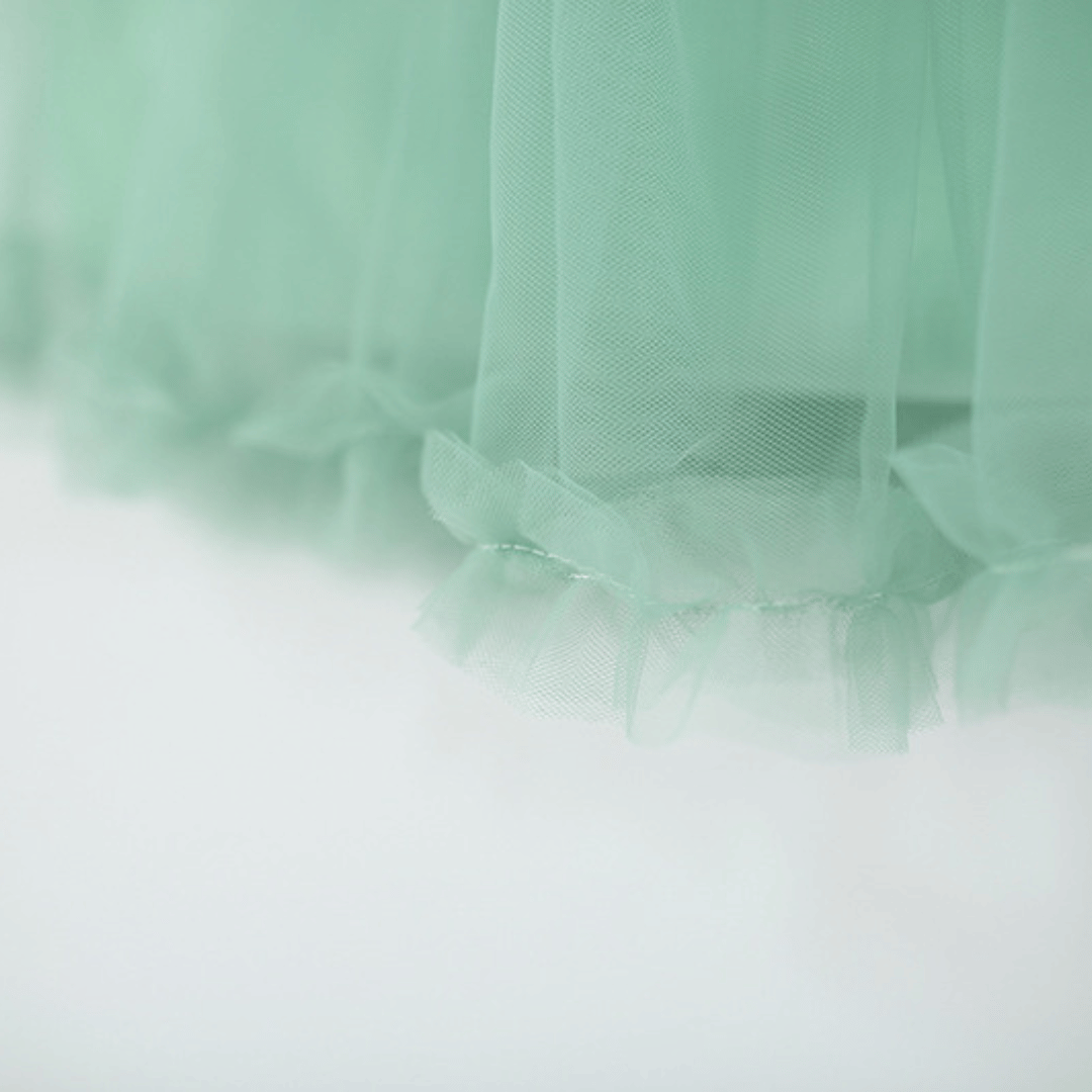 Ribbon Charm Mesh Party Dress