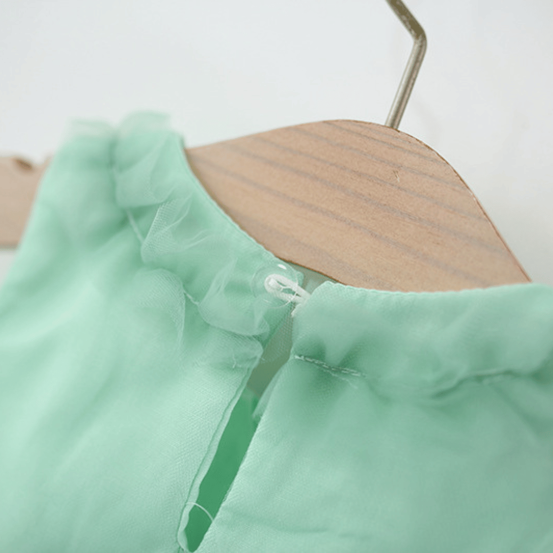 Ribbon Charm Mesh Party Dress