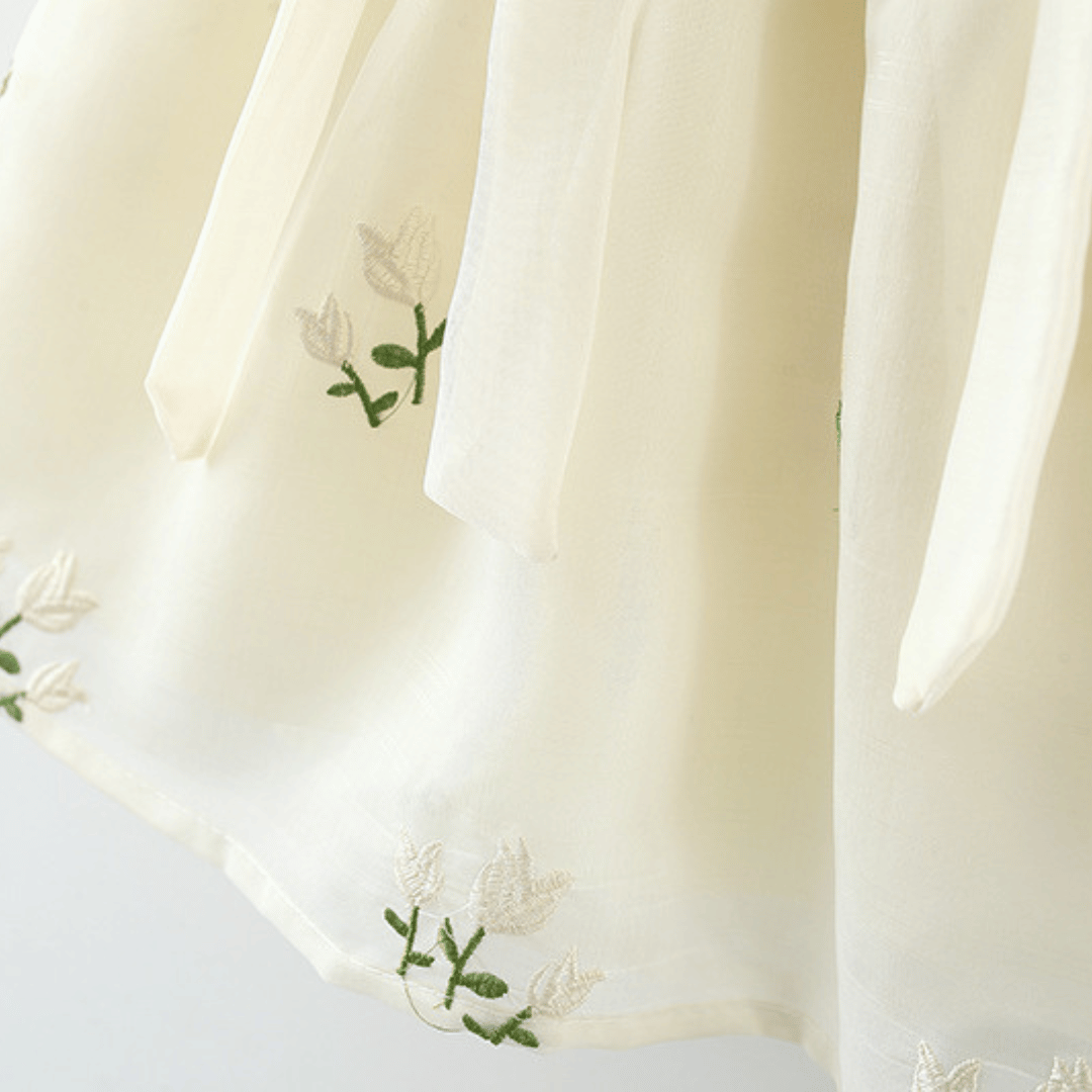 Bunny Blossom Embroidered Skirt Dress