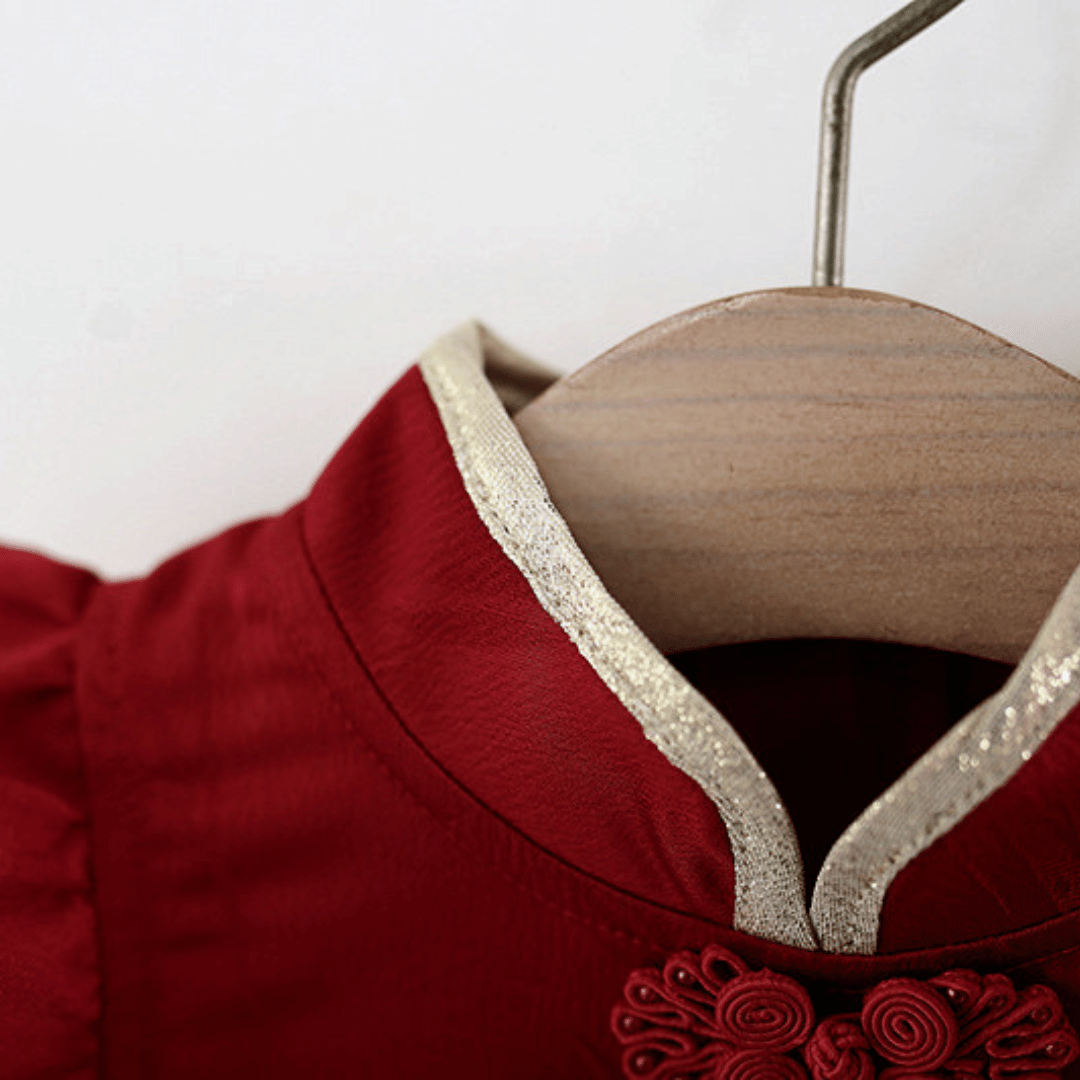 Ruby Blossom Hanfu Style Sleeveless Dress