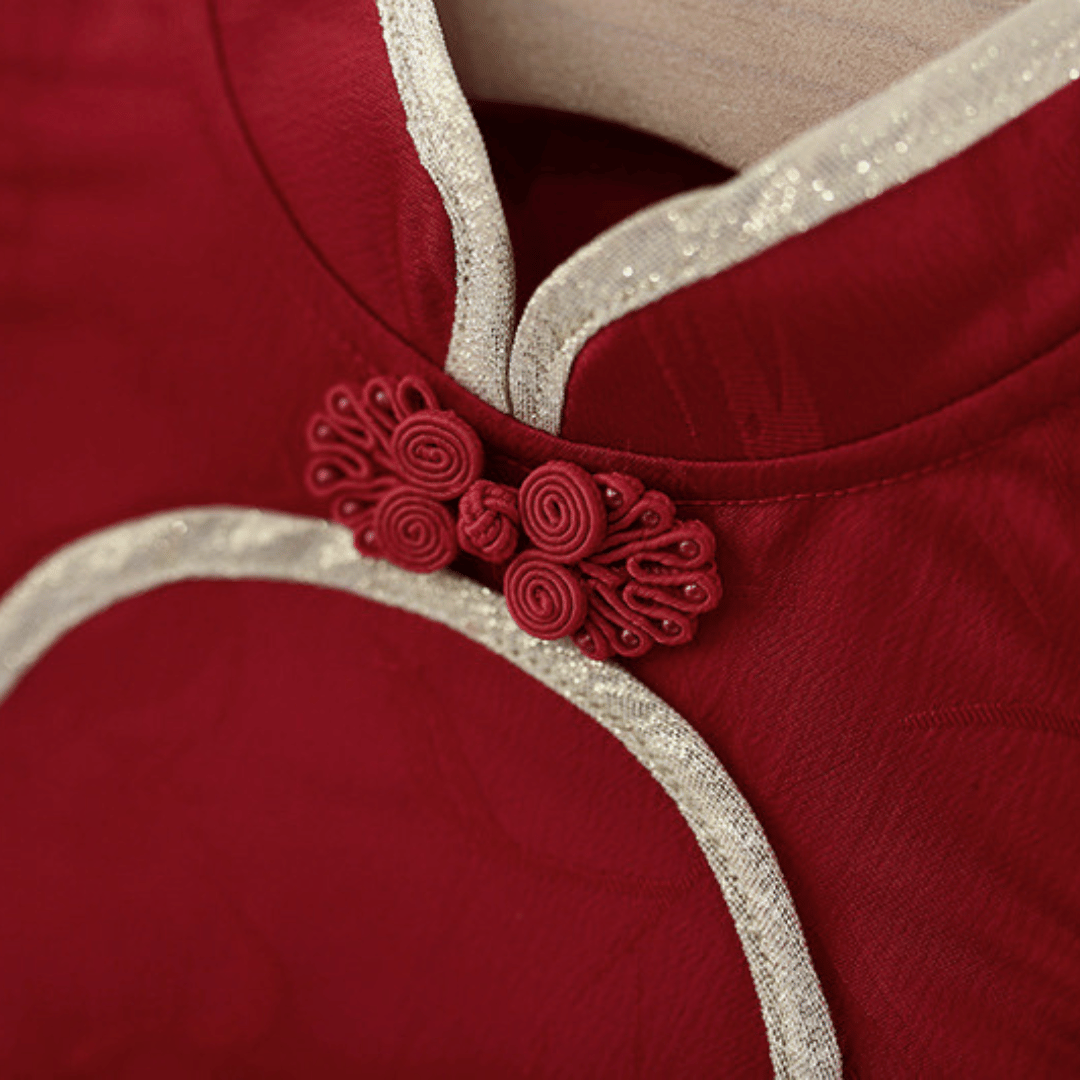 Ruby Blossom Hanfu Style Sleeveless Dress
