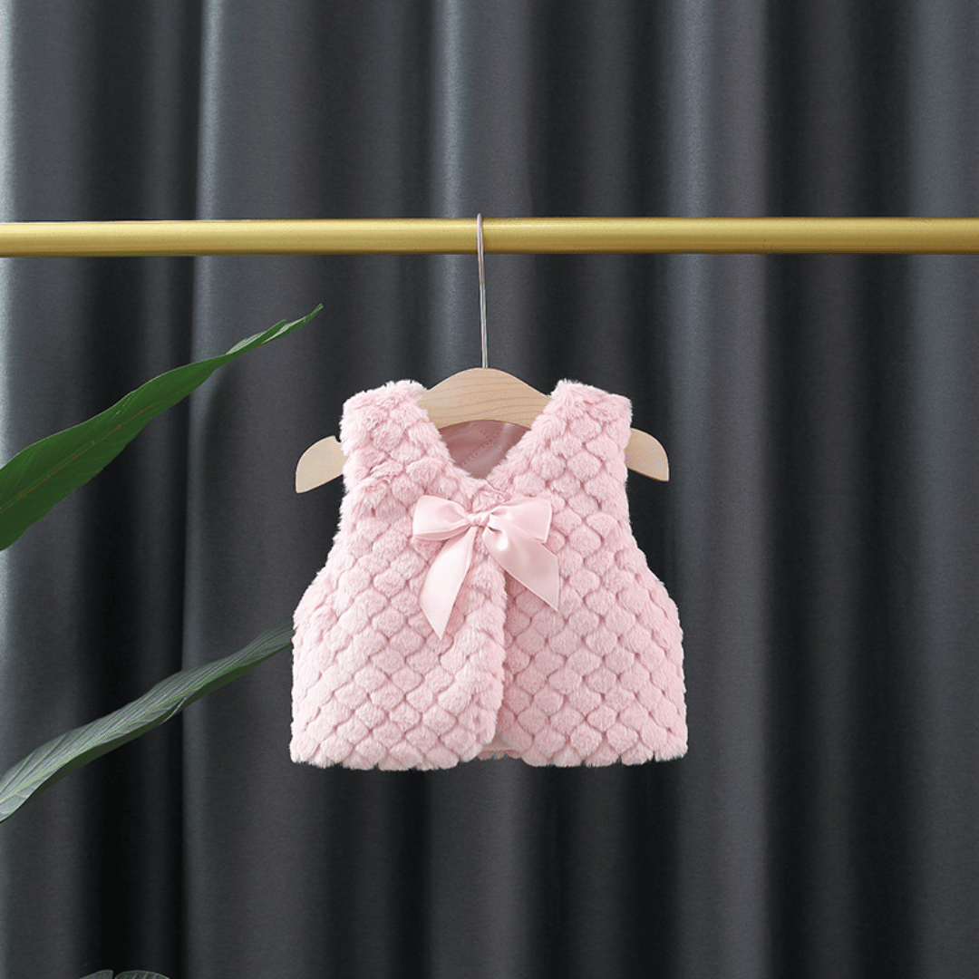 Princess Bowknot Fur Sweater Vest