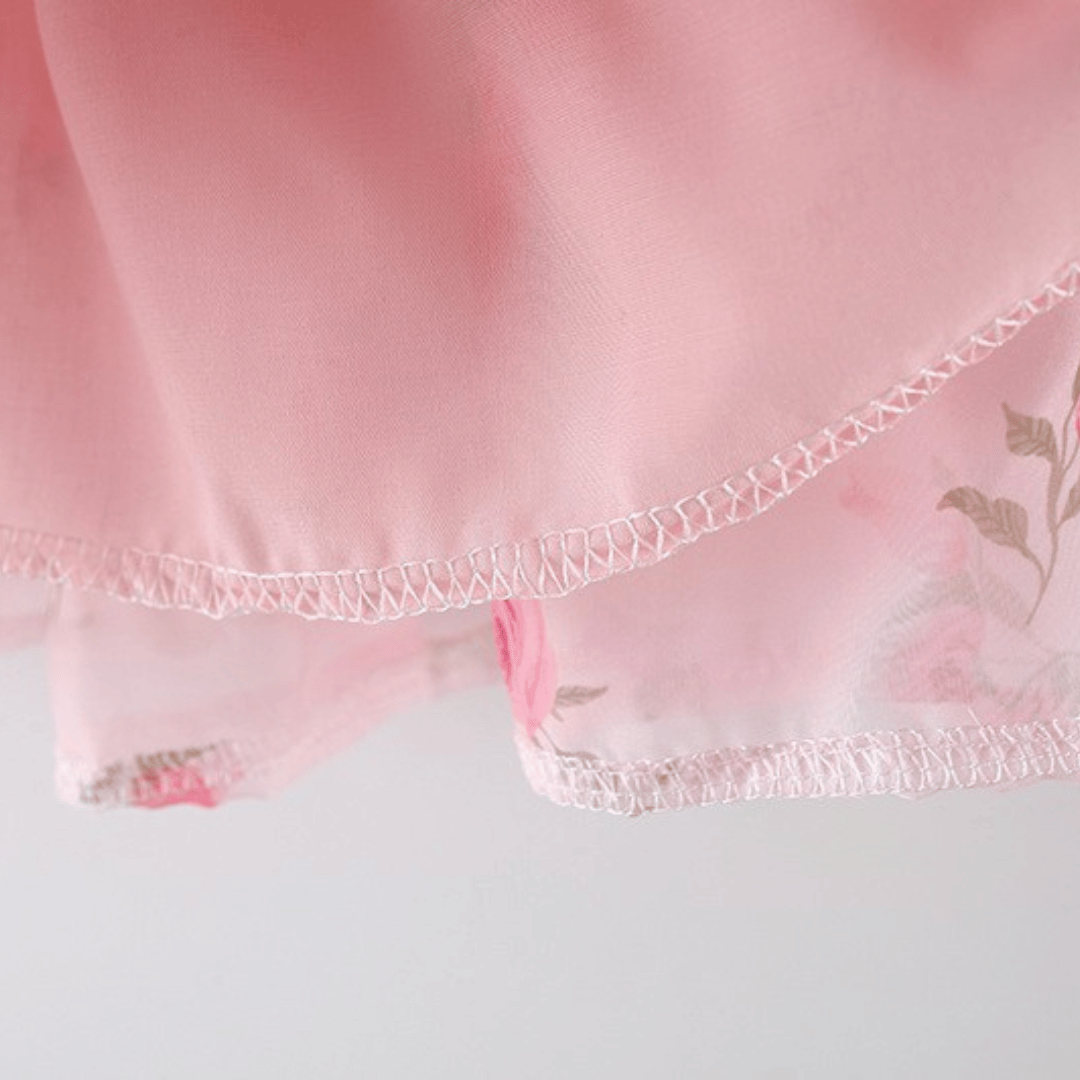 Pink Butterfly Suspender Party Dress