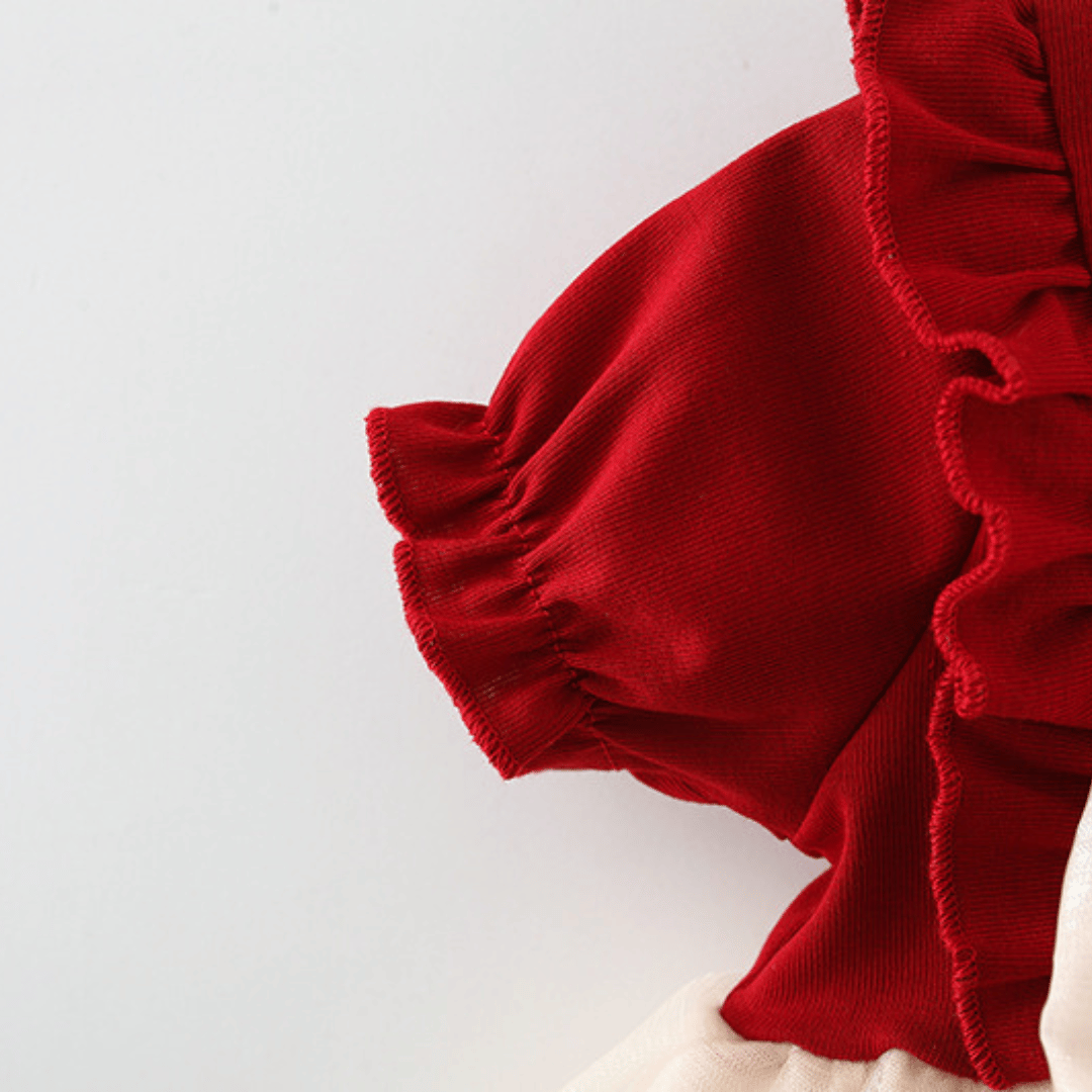 Cherry Embroidered Tulle Party Dress