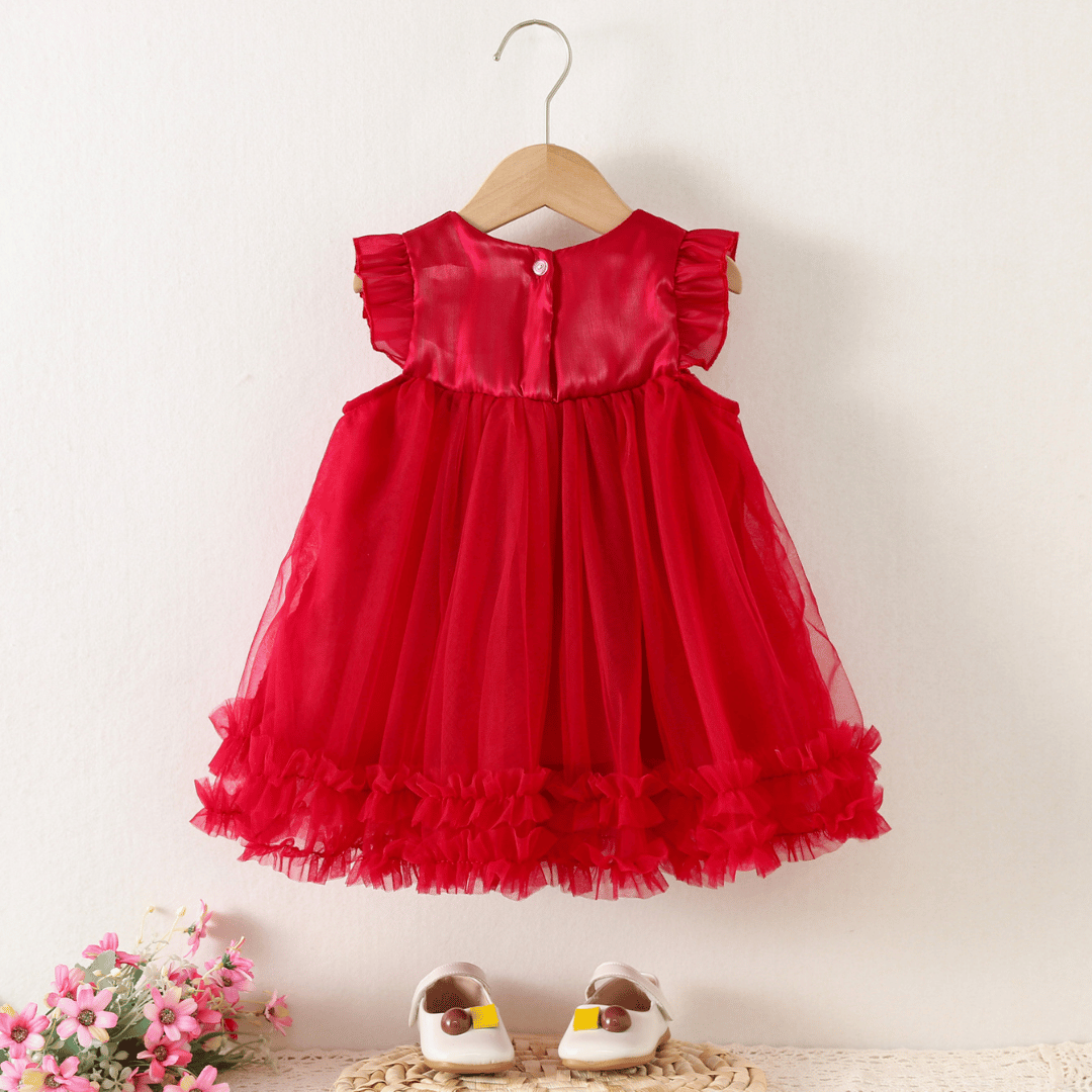 Luxury Flutter Sleeve Party Dress